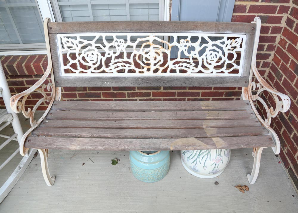 Cast Metal Patio Bench
