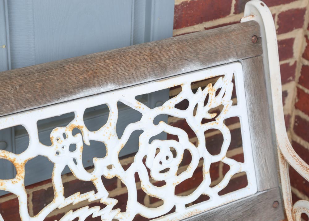 Cast Metal Patio Bench