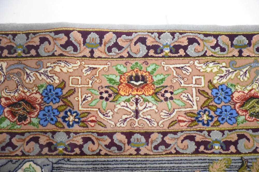 Hand-Knotted Persian Art Silk Prayer Rug