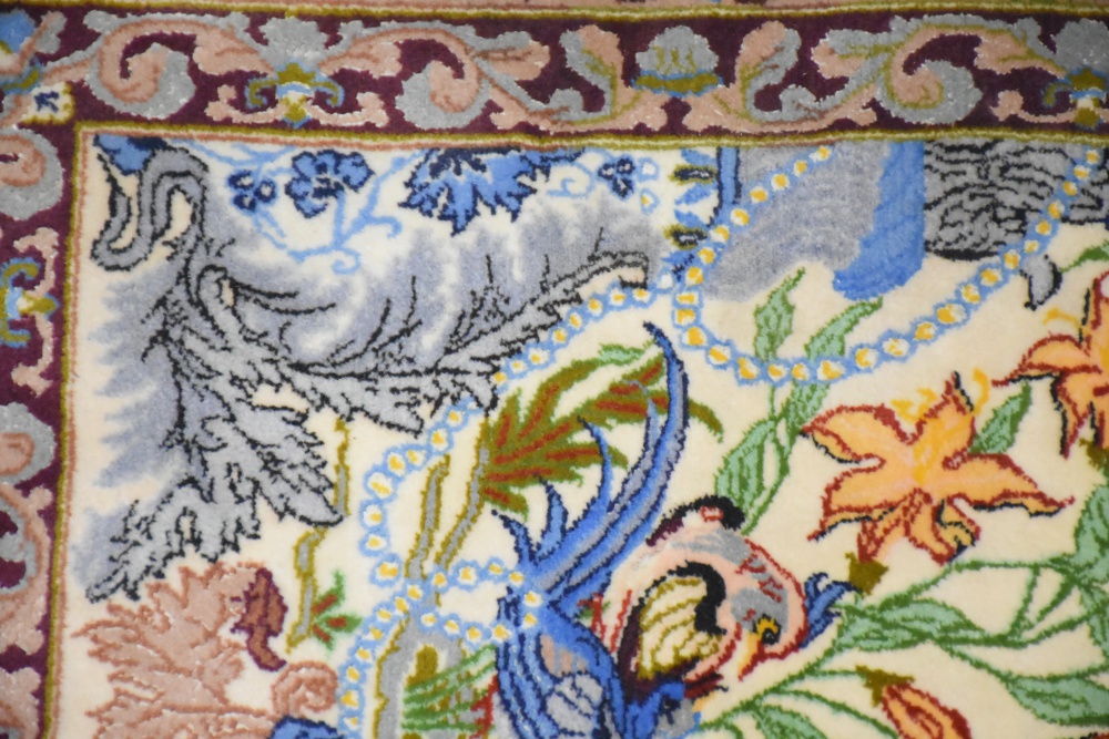 Hand-Knotted Persian Art Silk Prayer Rug