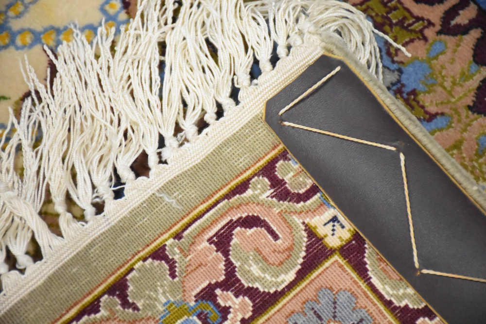 Hand-Knotted Persian Art Silk Prayer Rug