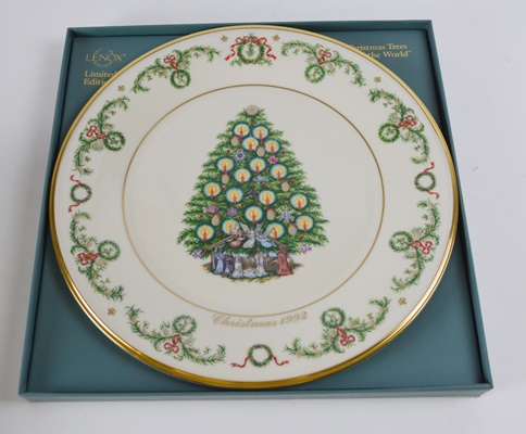 Lenox 1992 France Christmas Trees Around The World Collector Plate