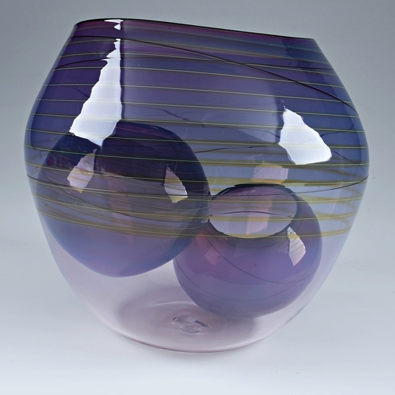 Dale Chihuly Art Glass "Royal Violet Basket Set"