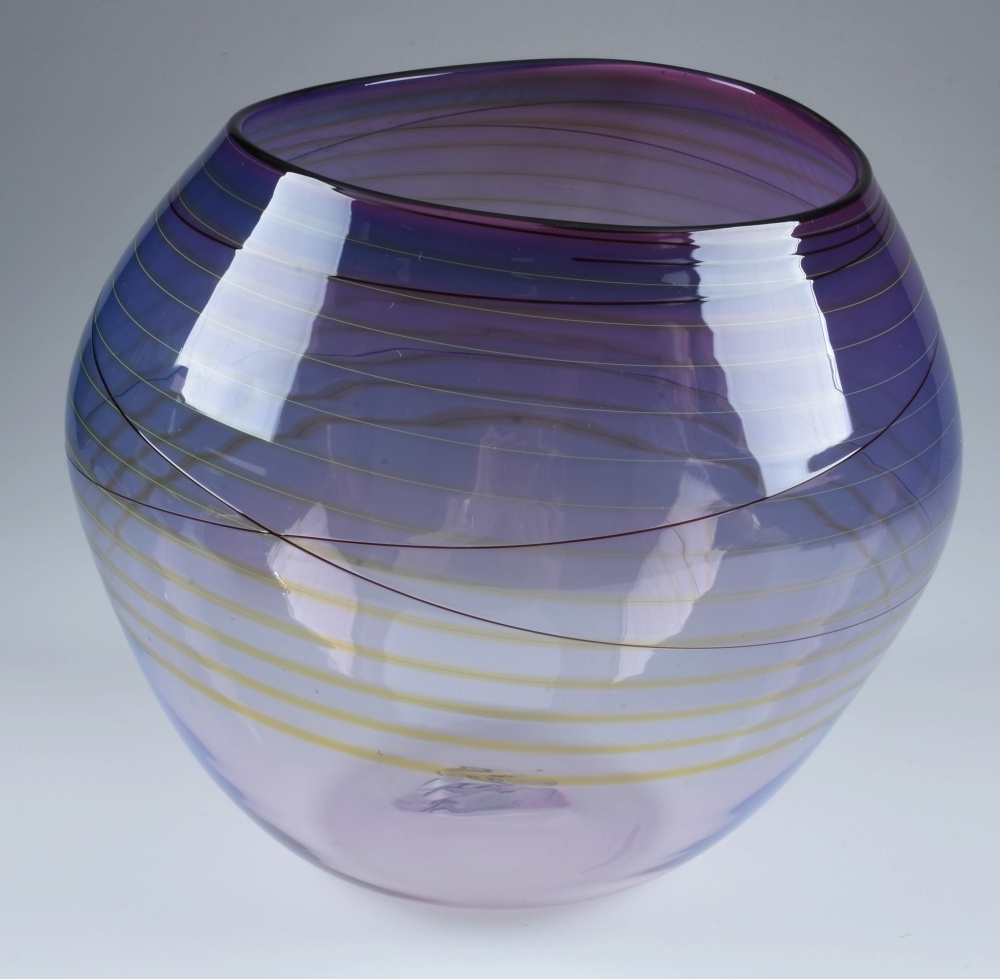 Dale Chihuly Art Glass "Royal Violet Basket Set"