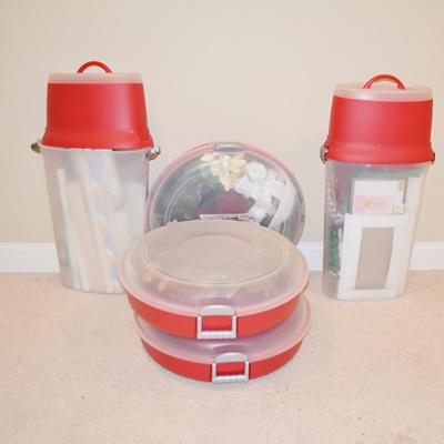 Sterlite and HomZ Christmas Storage Containers, Wreaths and Wrapping Paper