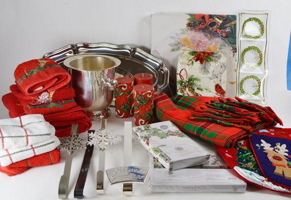 Christmas Linens, Entertaining Items and Other Decor Items
