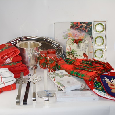 Christmas Linens, Entertaining Items and Other Decor Items