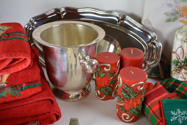 Christmas Linens, Entertaining Items and Other Decor Items