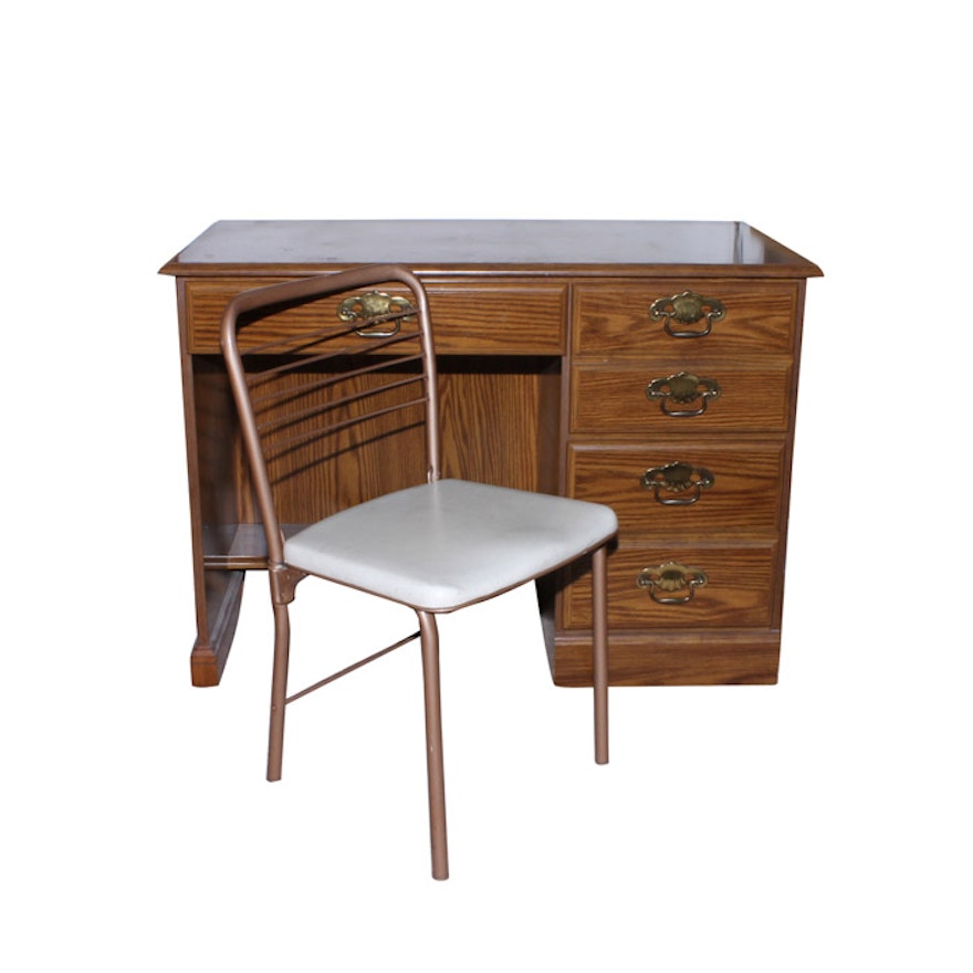 Wooden Office Desk and Chair