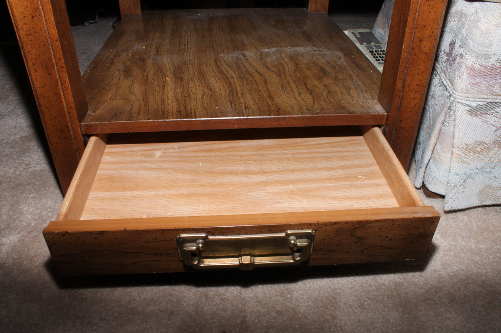 Wooden Glass Top End Table