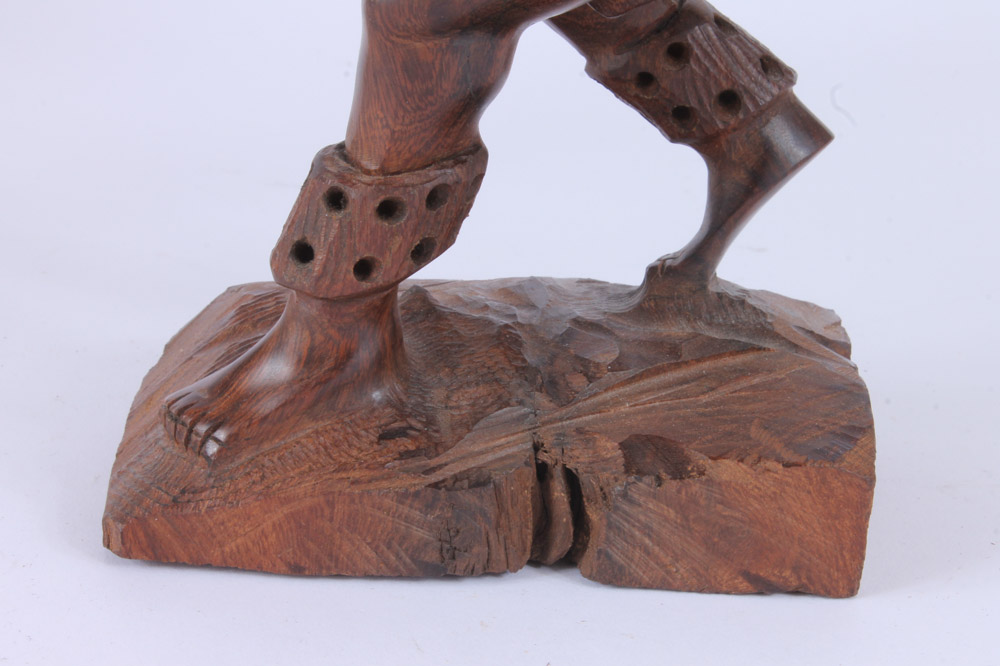 Mexican Yaqui Deer Dancer Figure With Carved Cactus