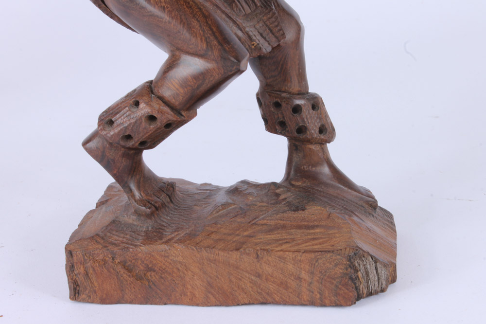 Mexican Yaqui Deer Dancer Figure With Carved Cactus