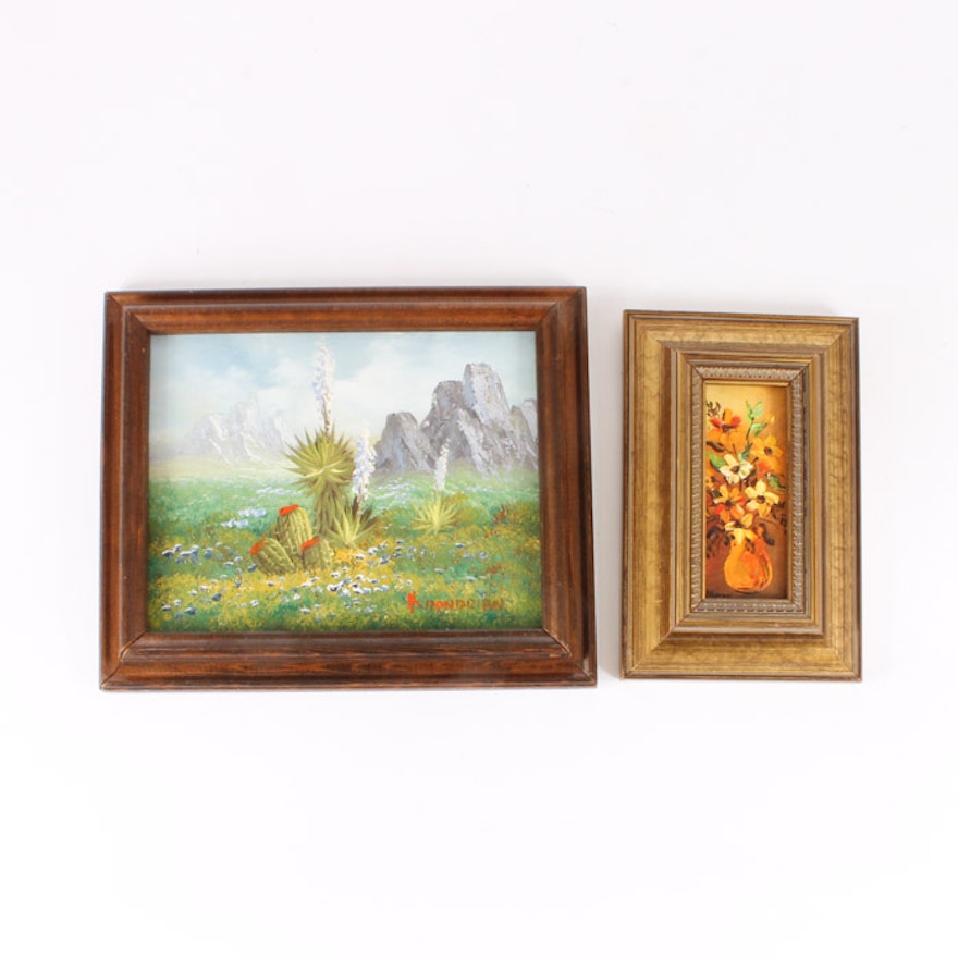 Pair of Oil Paintings Featuring Myrna Coppersmith