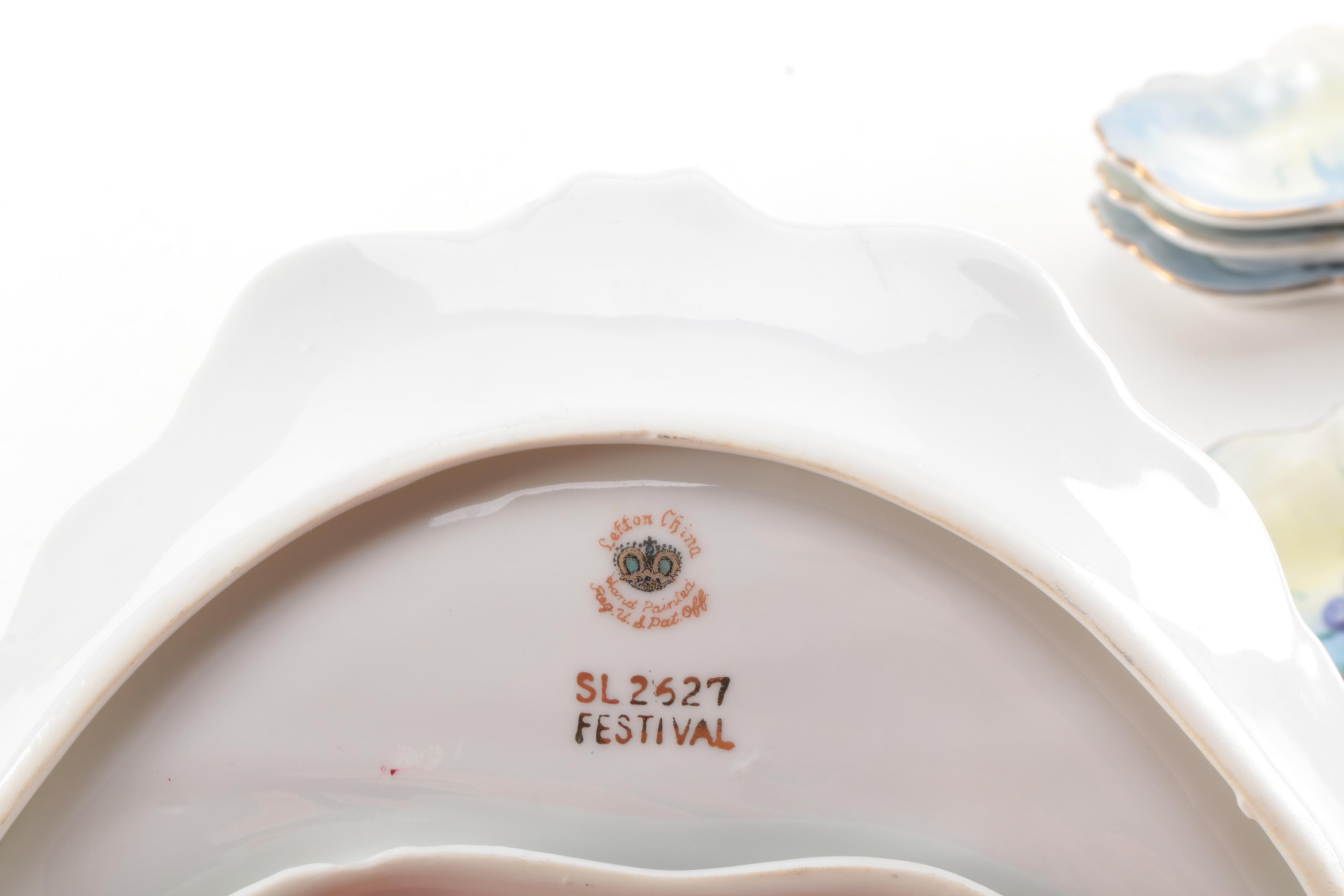 Circa 1950s Lefton China "Festival" Bone Dishes