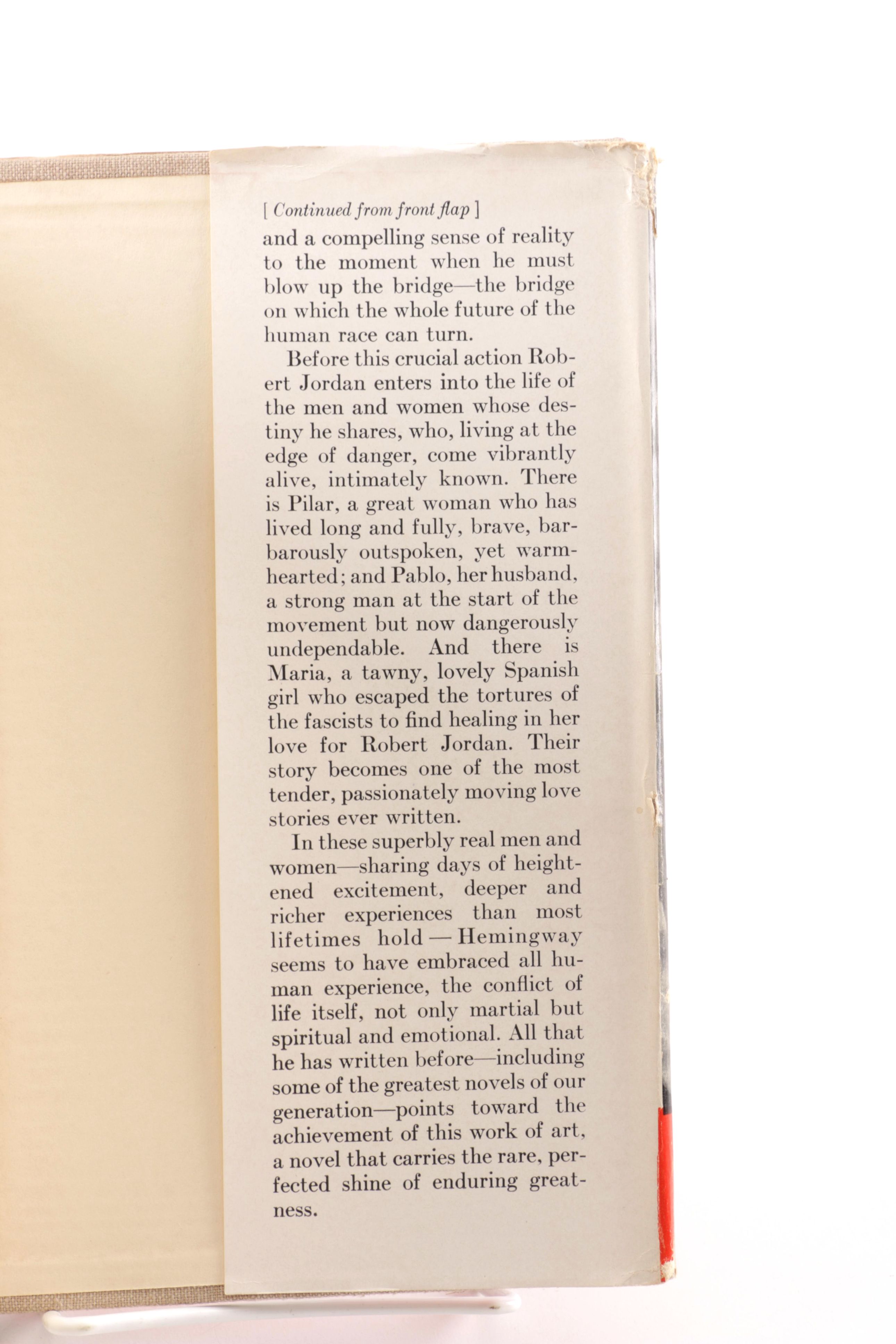 1940 Later Printing "For Whom the Bell Tolls" by Ernest Hemingway