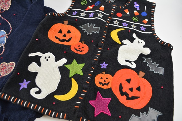 Women's Halloween Vest and Valentines Day Sweater