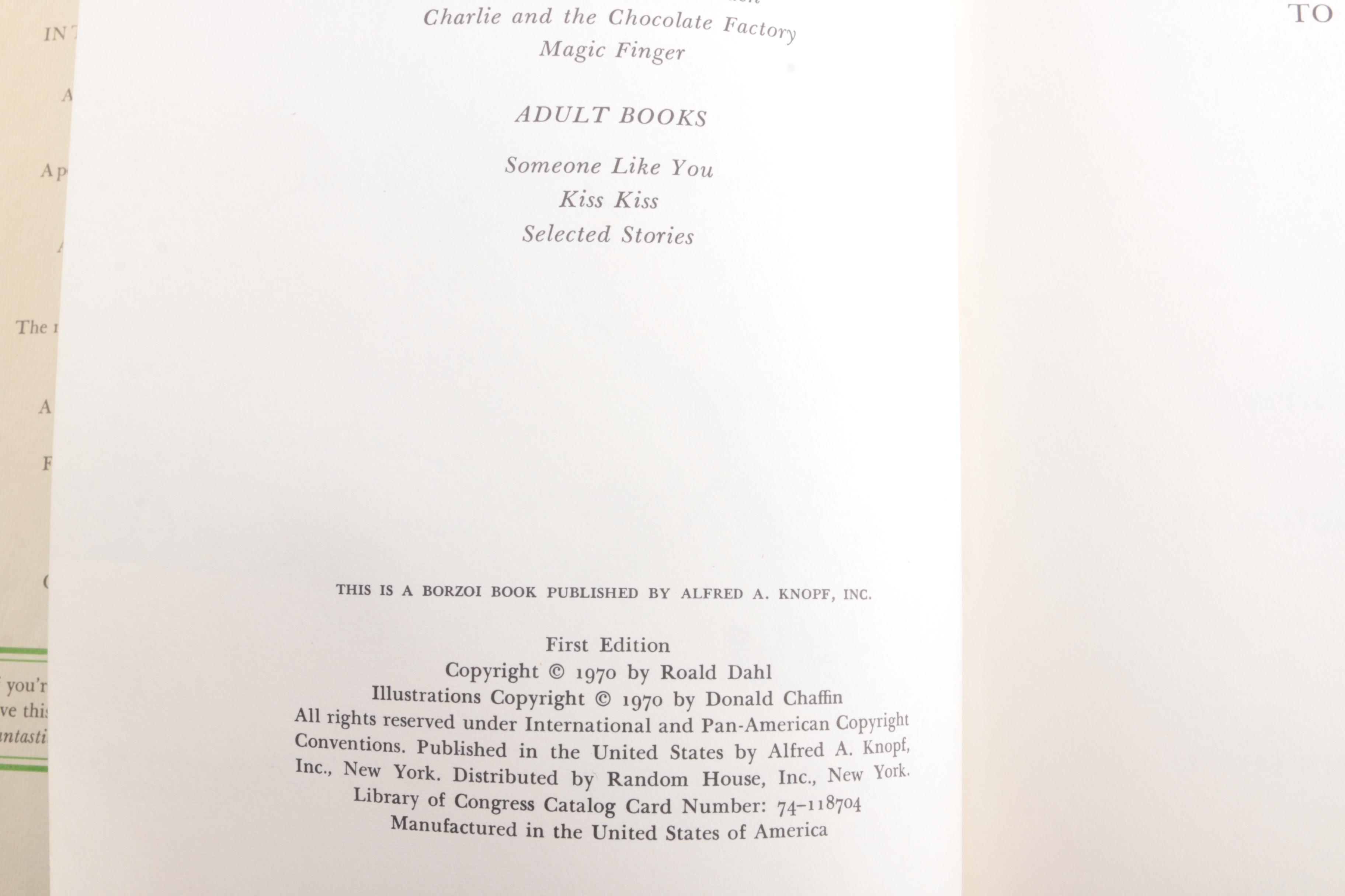 1970 First Edition "Fantastic Mr. Fox" by Roald Dahl