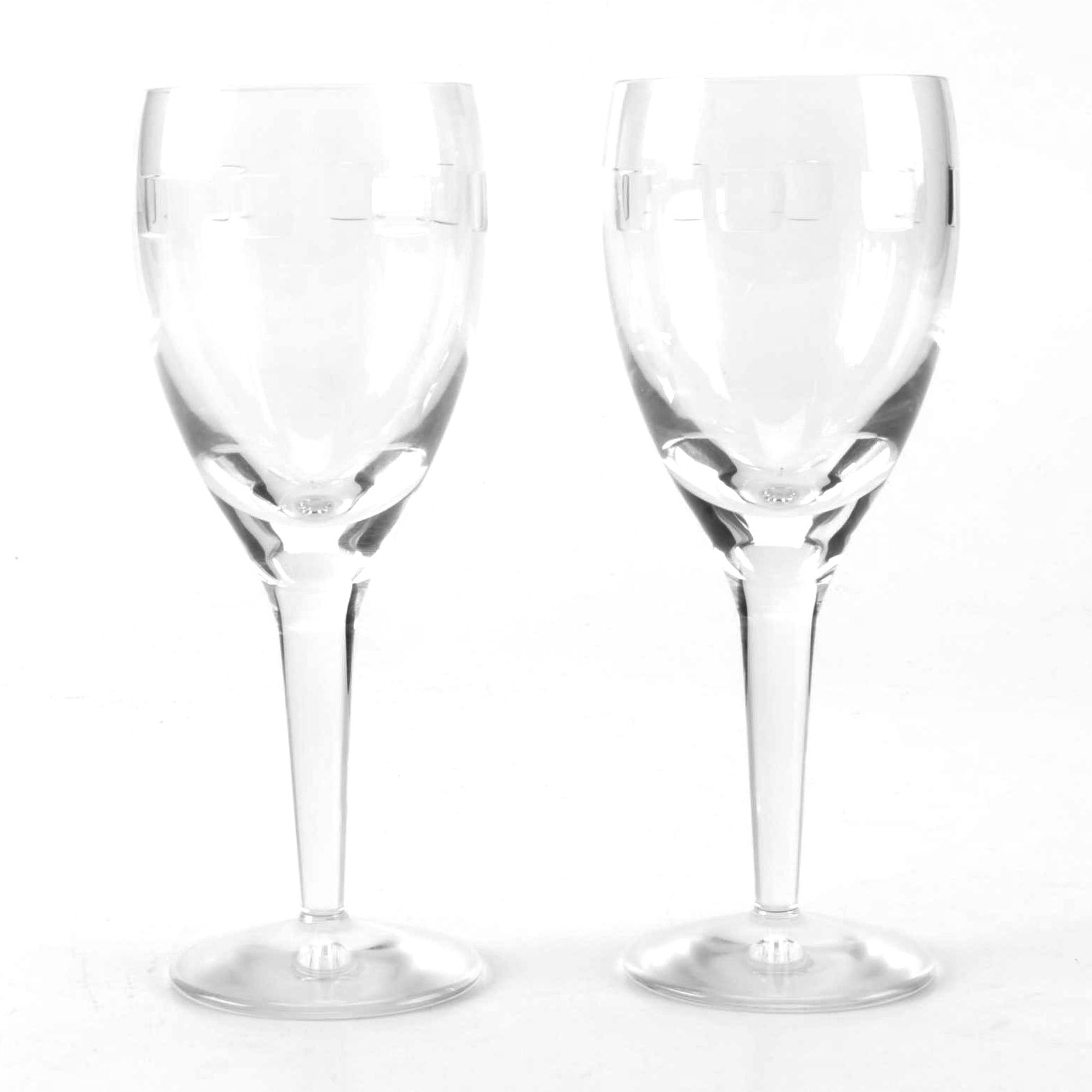 Pair of John Rocha "Geo Oden" Waterford Wine Glasses