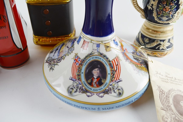 Large Decanter Collection Including a John Paul Jones US Navy & Marine Corp Ships Decanter