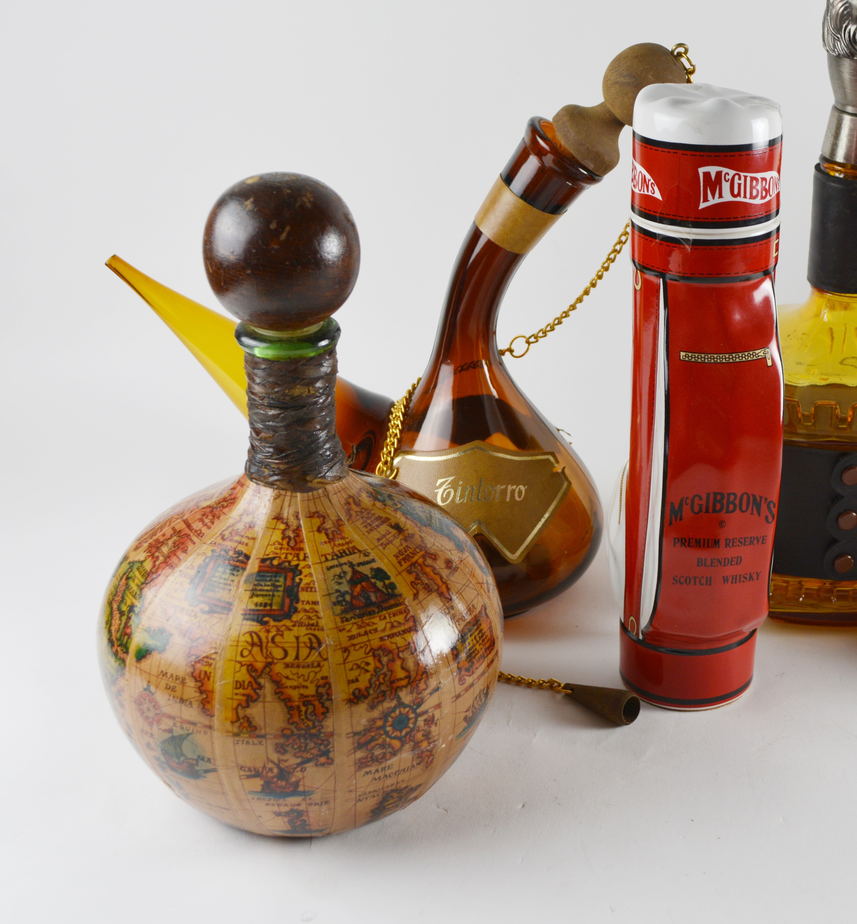 Large Decanter Collection Including a John Paul Jones US Navy & Marine Corp Ships Decanter