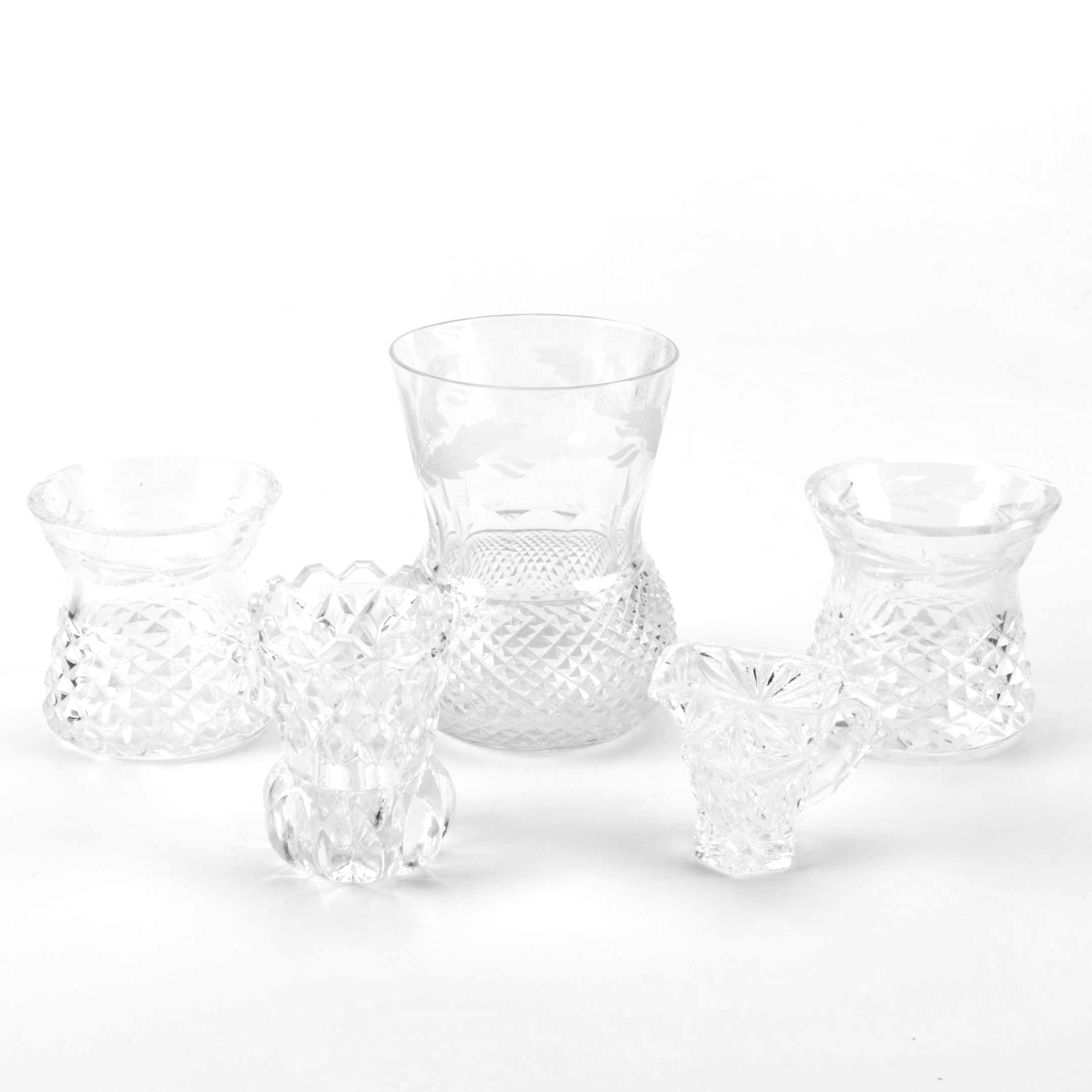 Edinburgh Crystal "Thistle Cut" Whiskey and Others