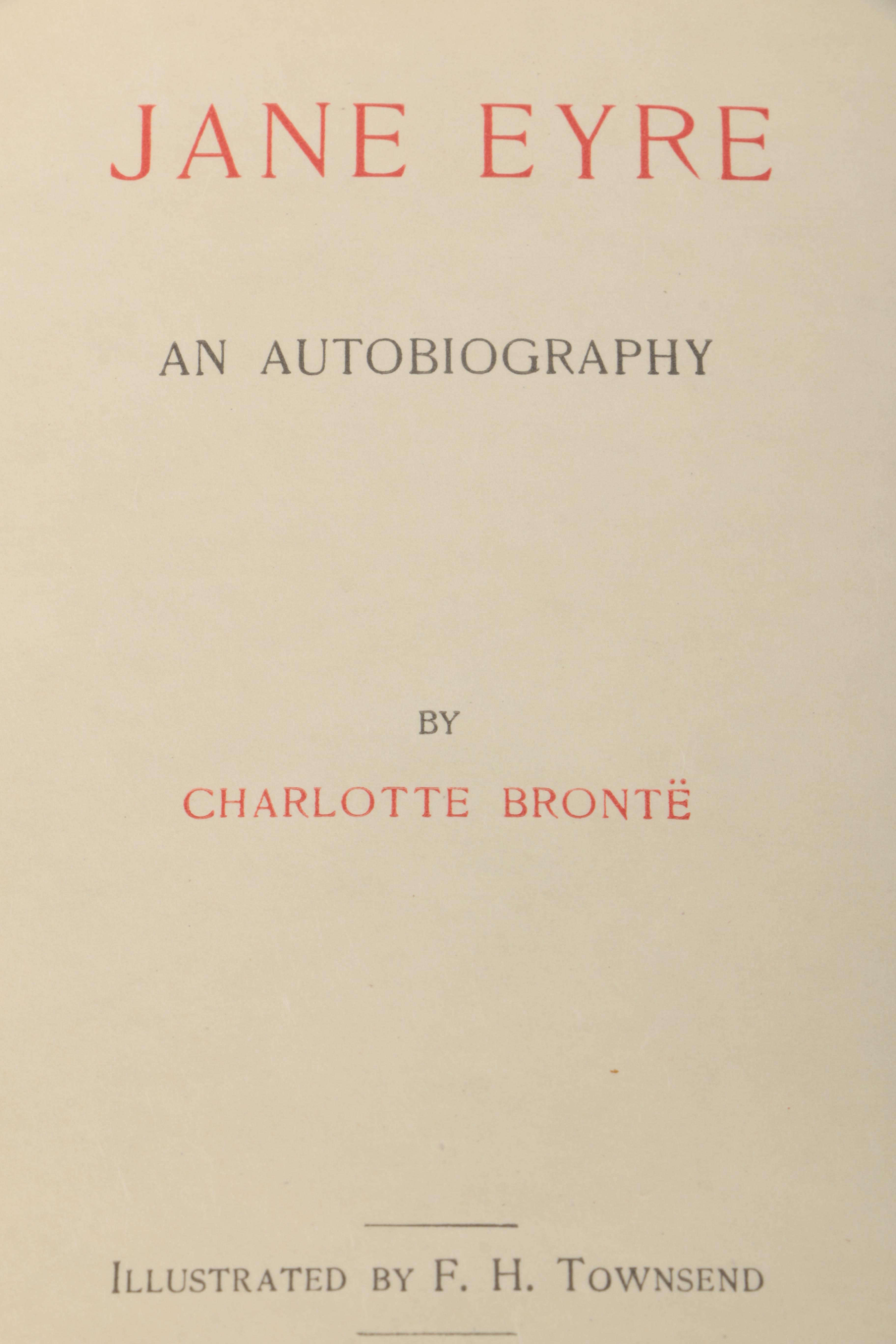1898 "Jane Eyre: An Autobiography" by Charlotte Brontë