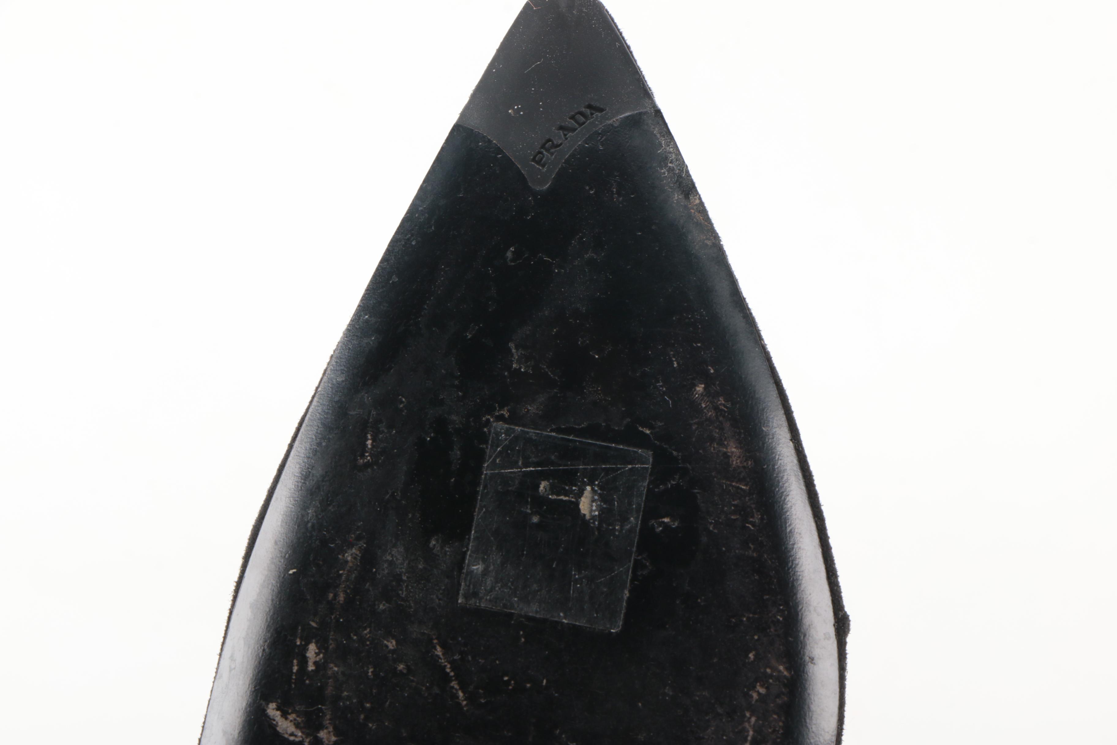 Prada Ruched Suede Pumps