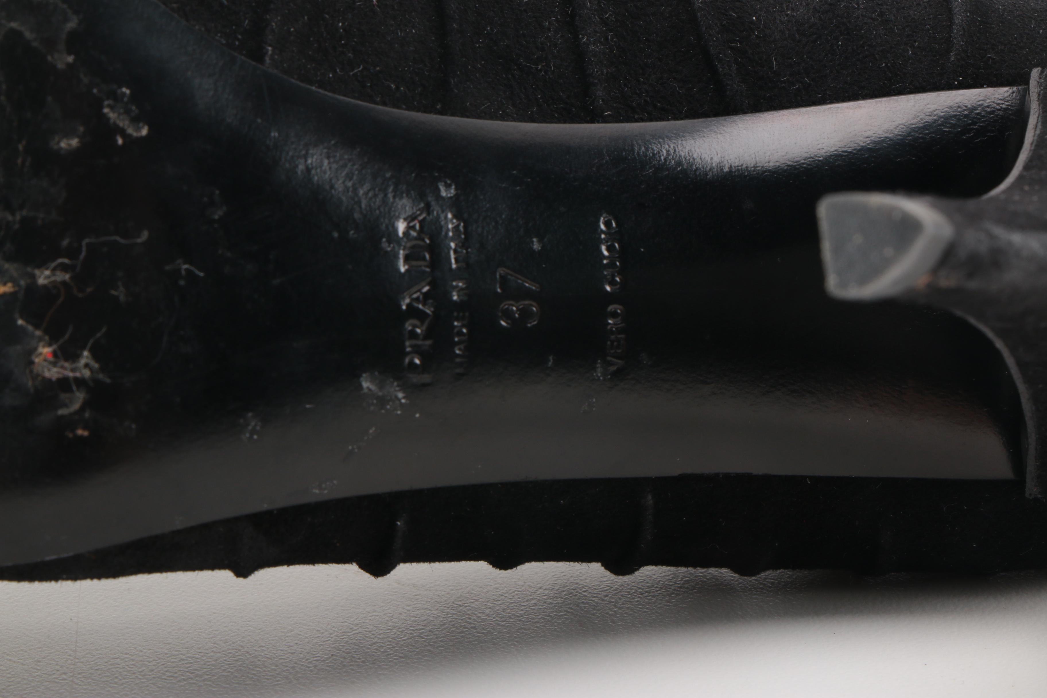 Prada Ruched Suede Pumps