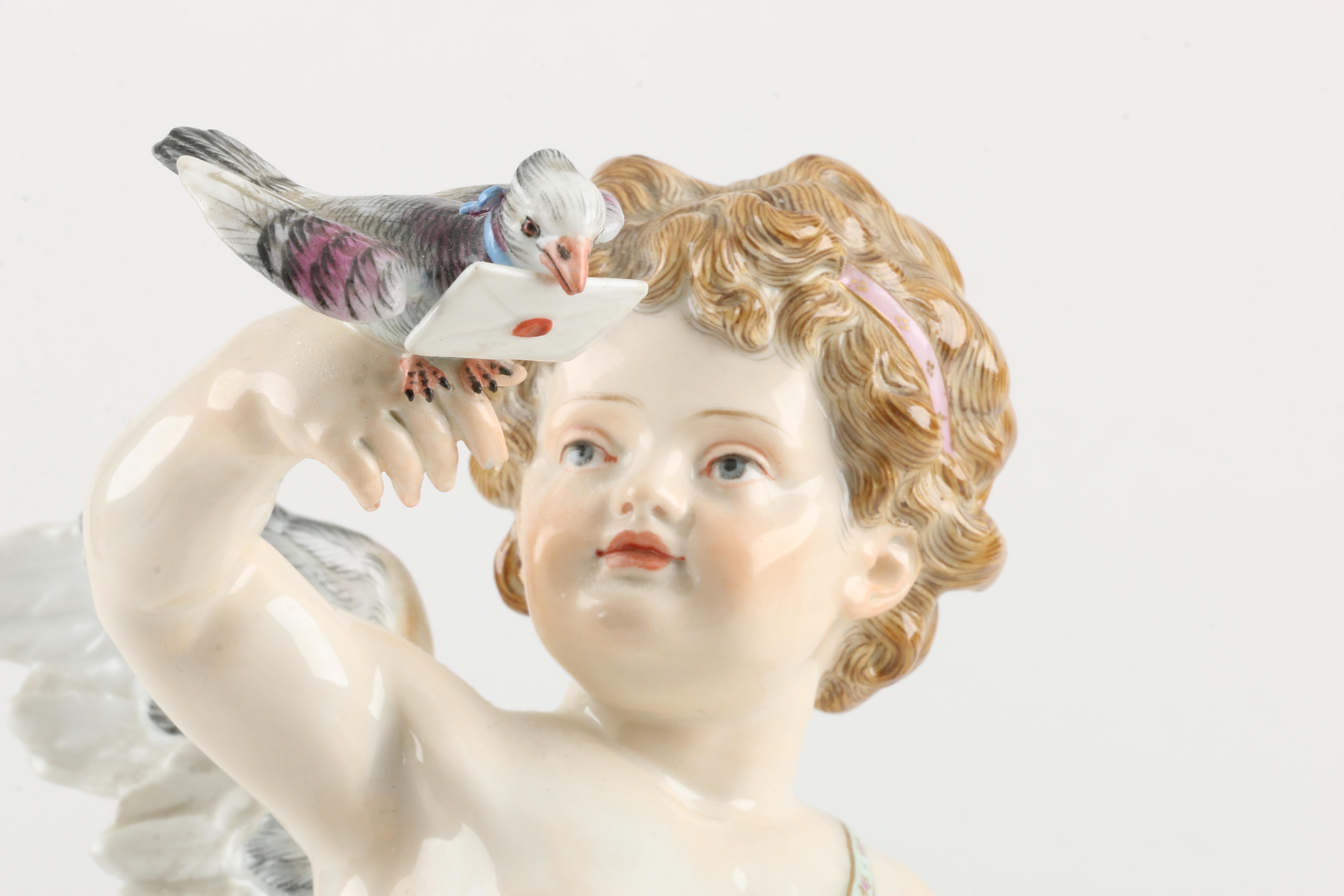 Late 19th-Century Meissen Porcelain Cupid Figurine