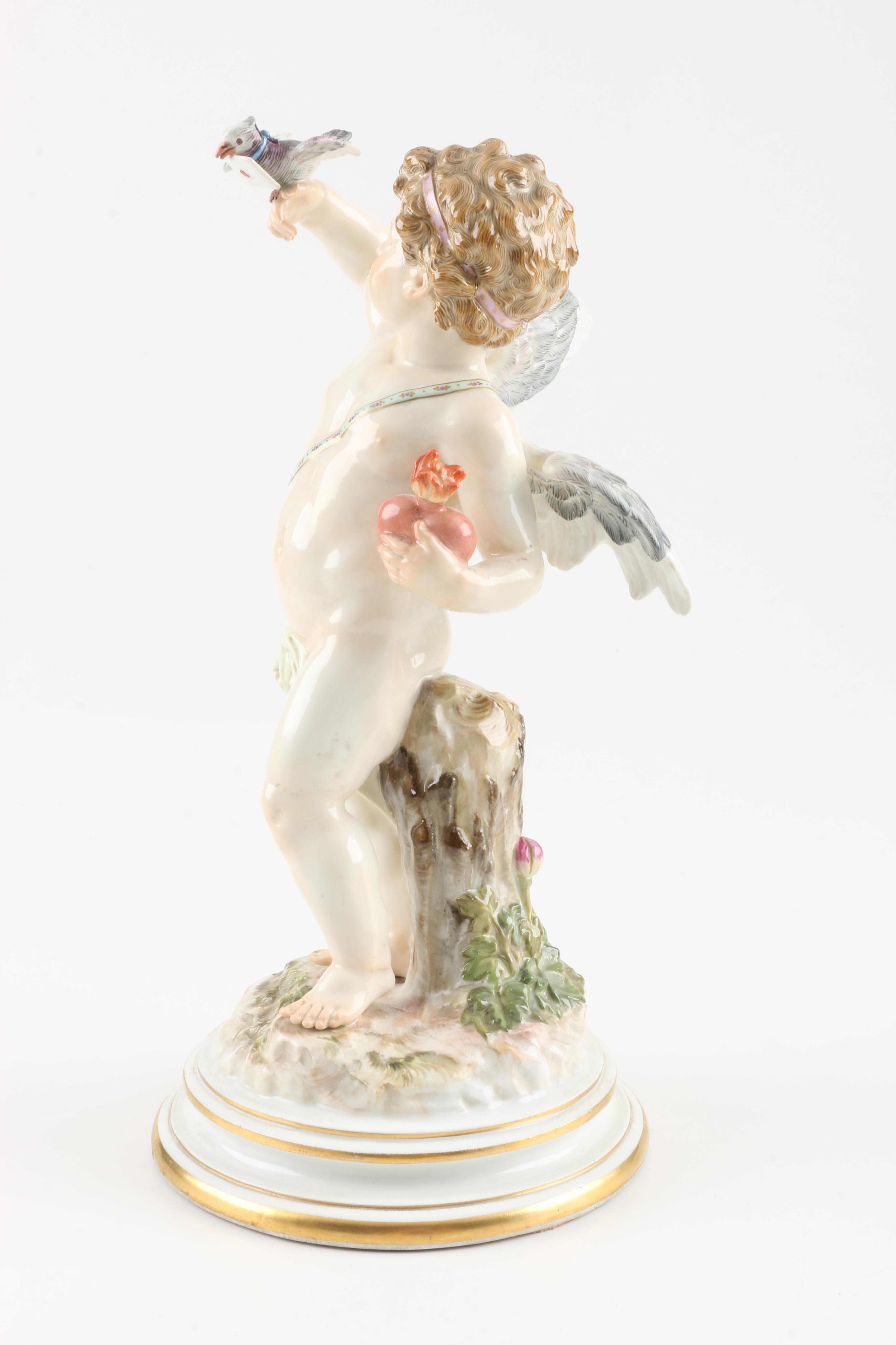 Late 19th-Century Meissen Porcelain Cupid Figurine