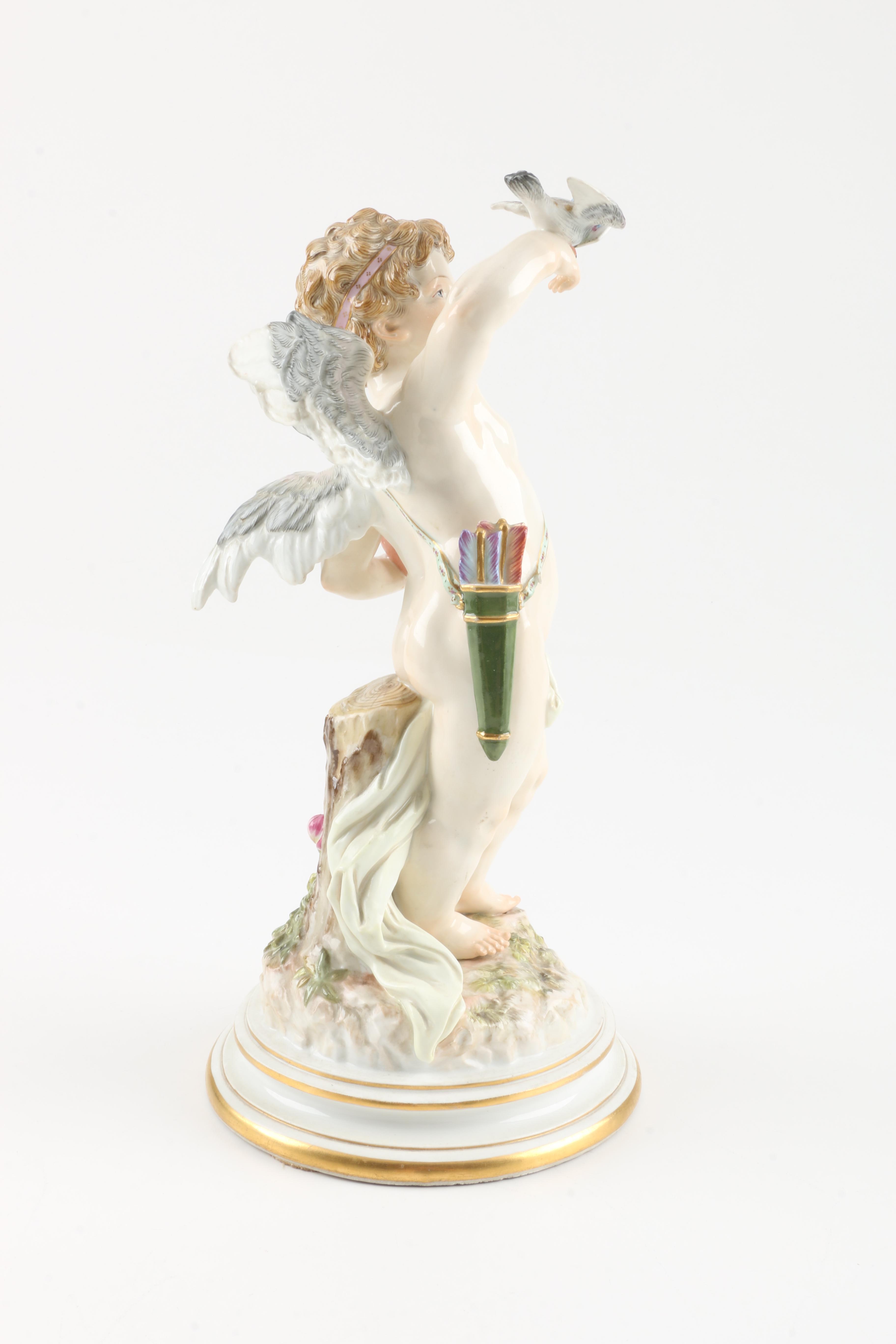 Late 19th-Century Meissen Porcelain Cupid Figurine