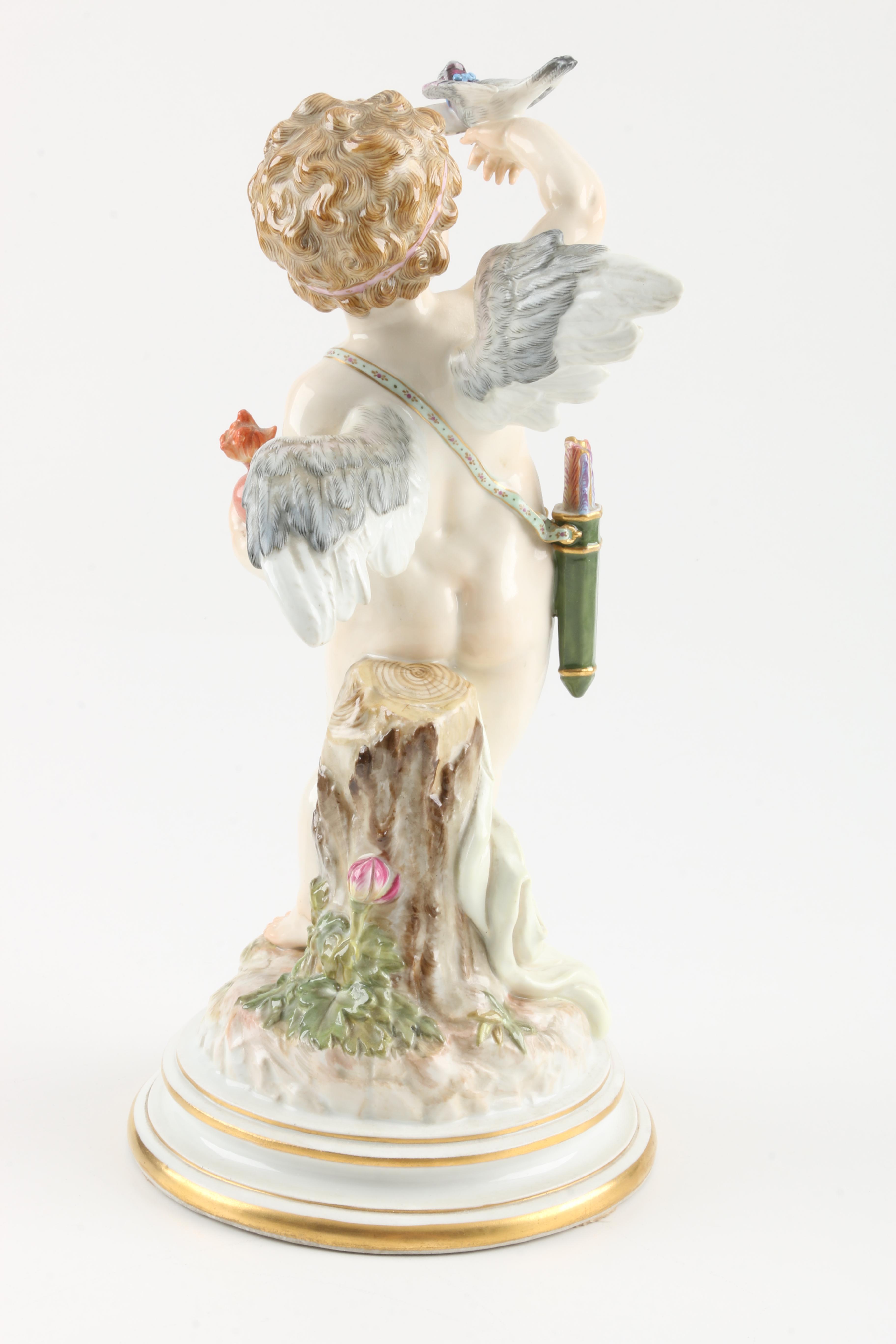 Late 19th-Century Meissen Porcelain Cupid Figurine