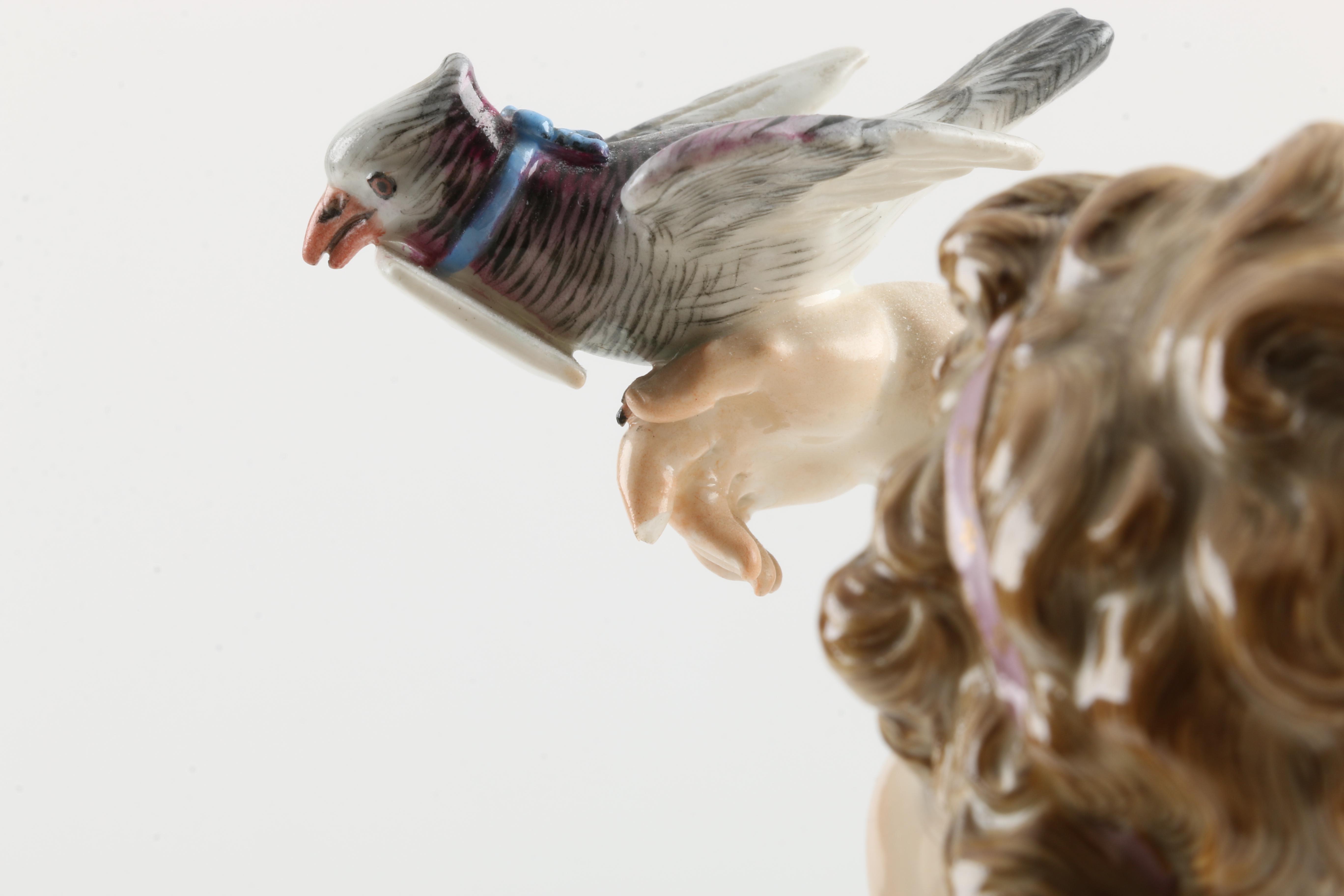 Late 19th-Century Meissen Porcelain Cupid Figurine