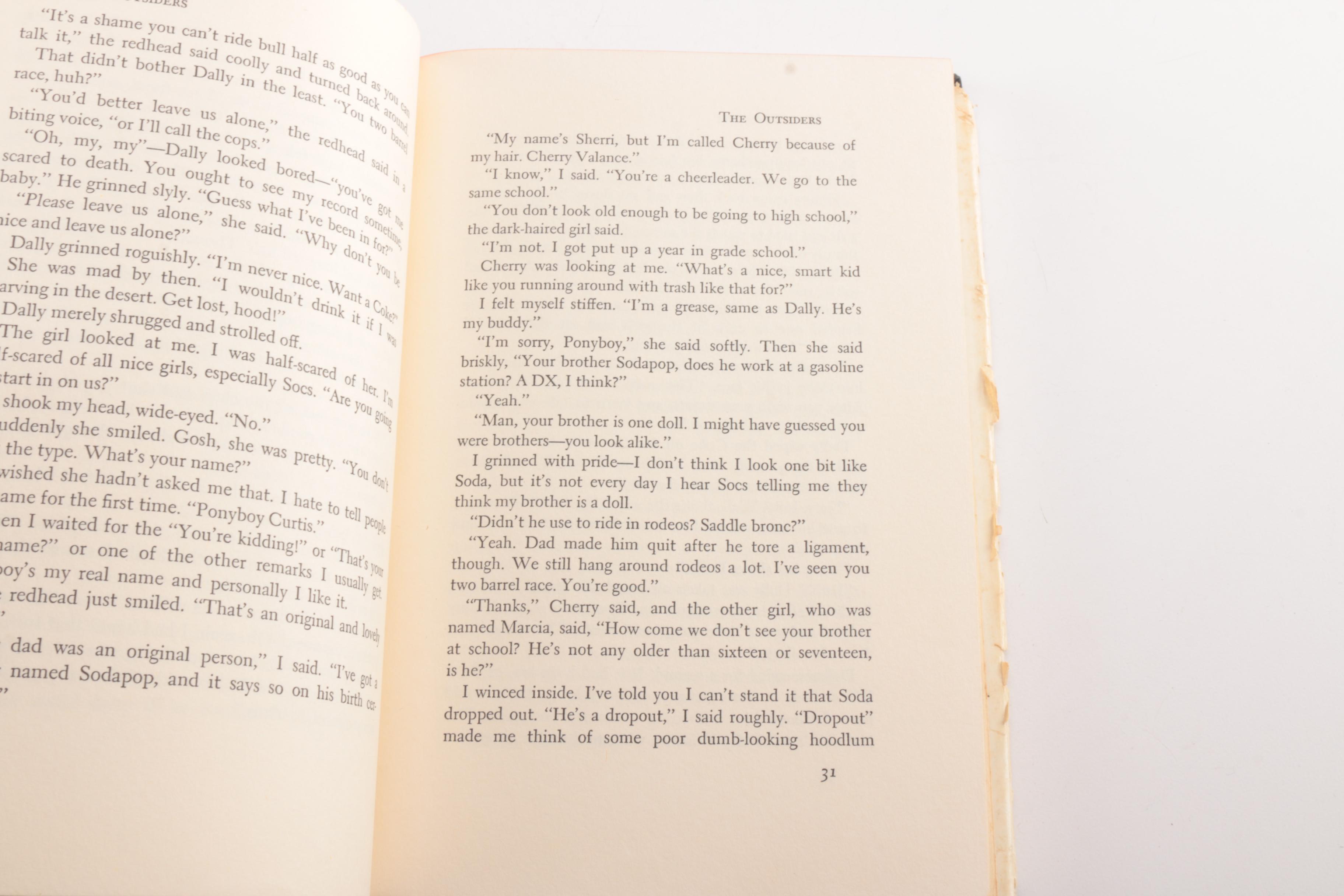 1967 First Edition "The Outsiders" by S. E. Hinton