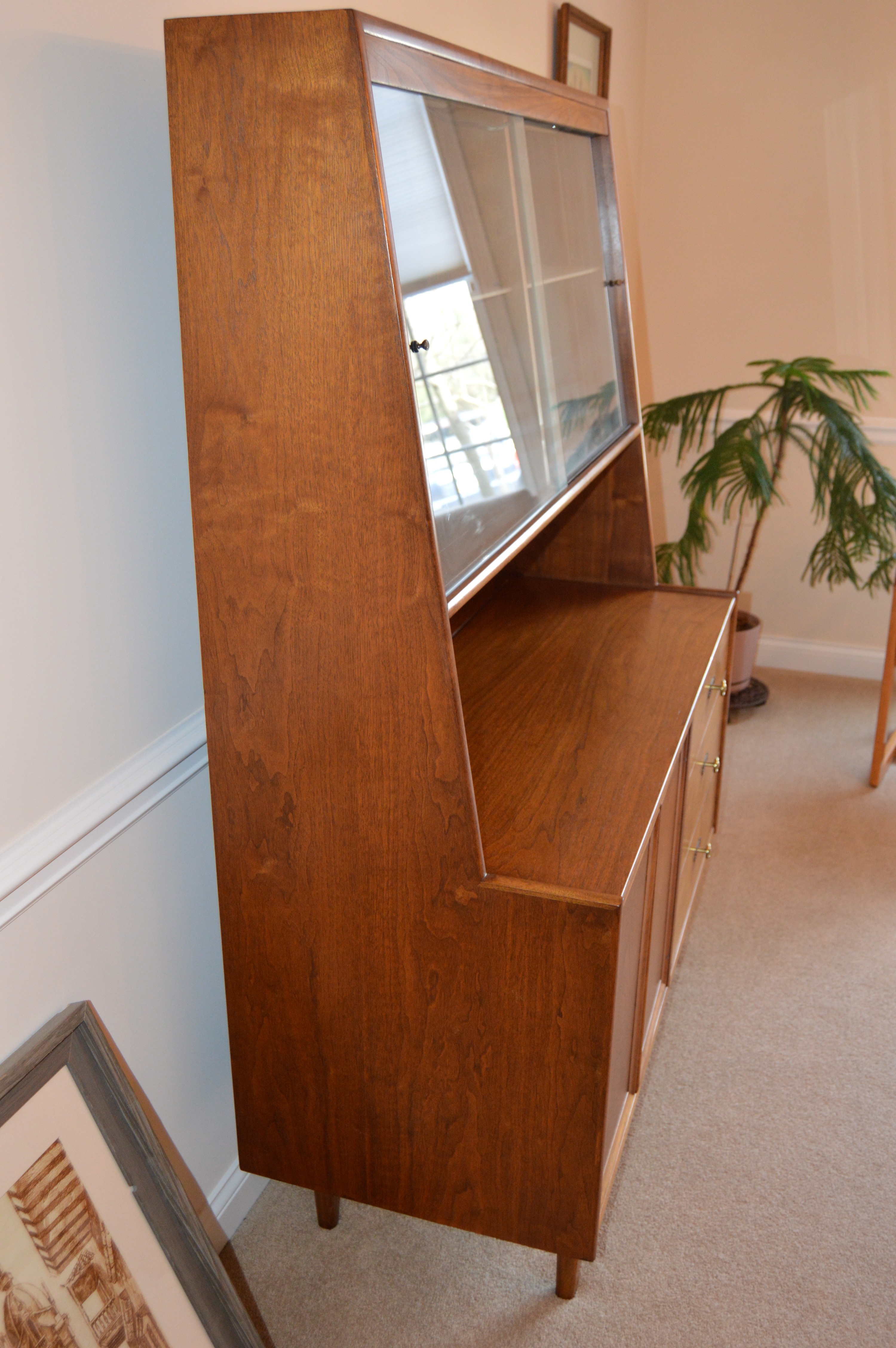 Mid Century Modern Walnut Dining Hutch by Drexel