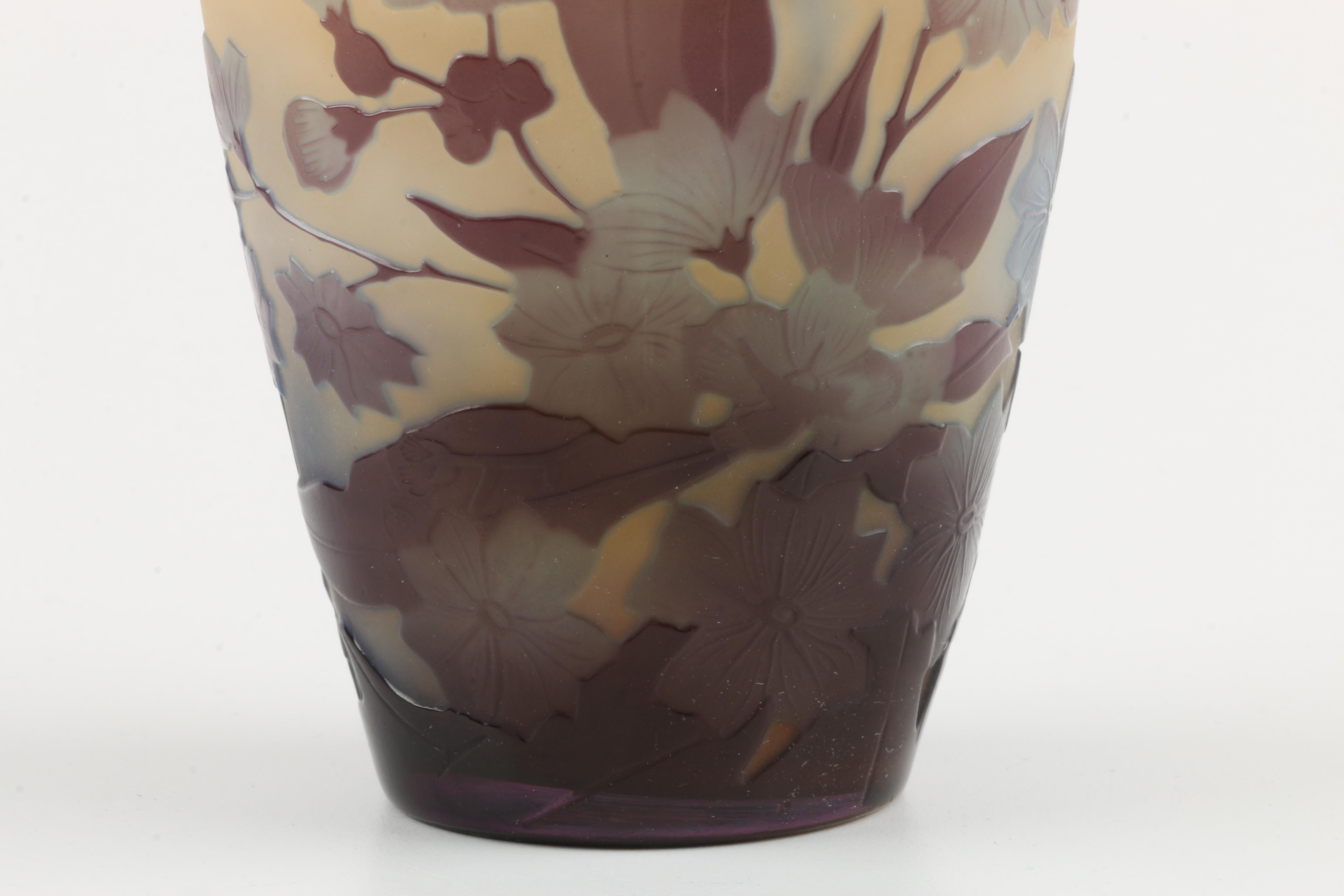 Circa 1900 Emile Gallé (French 1846-1904) Art Nouveau Cameo Vase