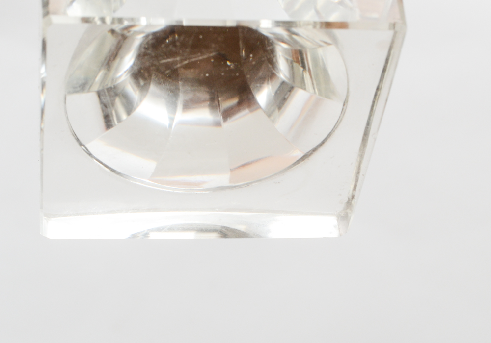 German Wilhelm Binder 800 Silver and Crystal Candlesticks