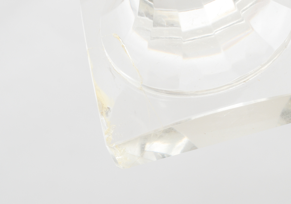 German Wilhelm Binder 800 Silver and Crystal Candlesticks