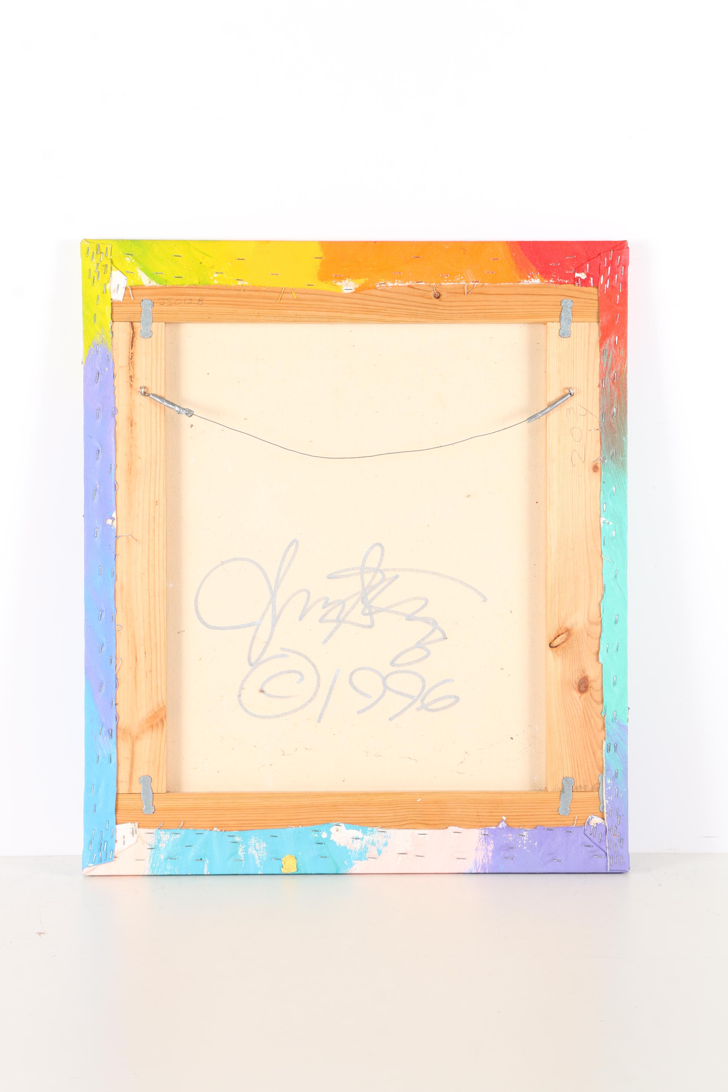 John Stango 1996 Pop Art Mixed Media Painting Over Serigraph "Marilyn Monroe"