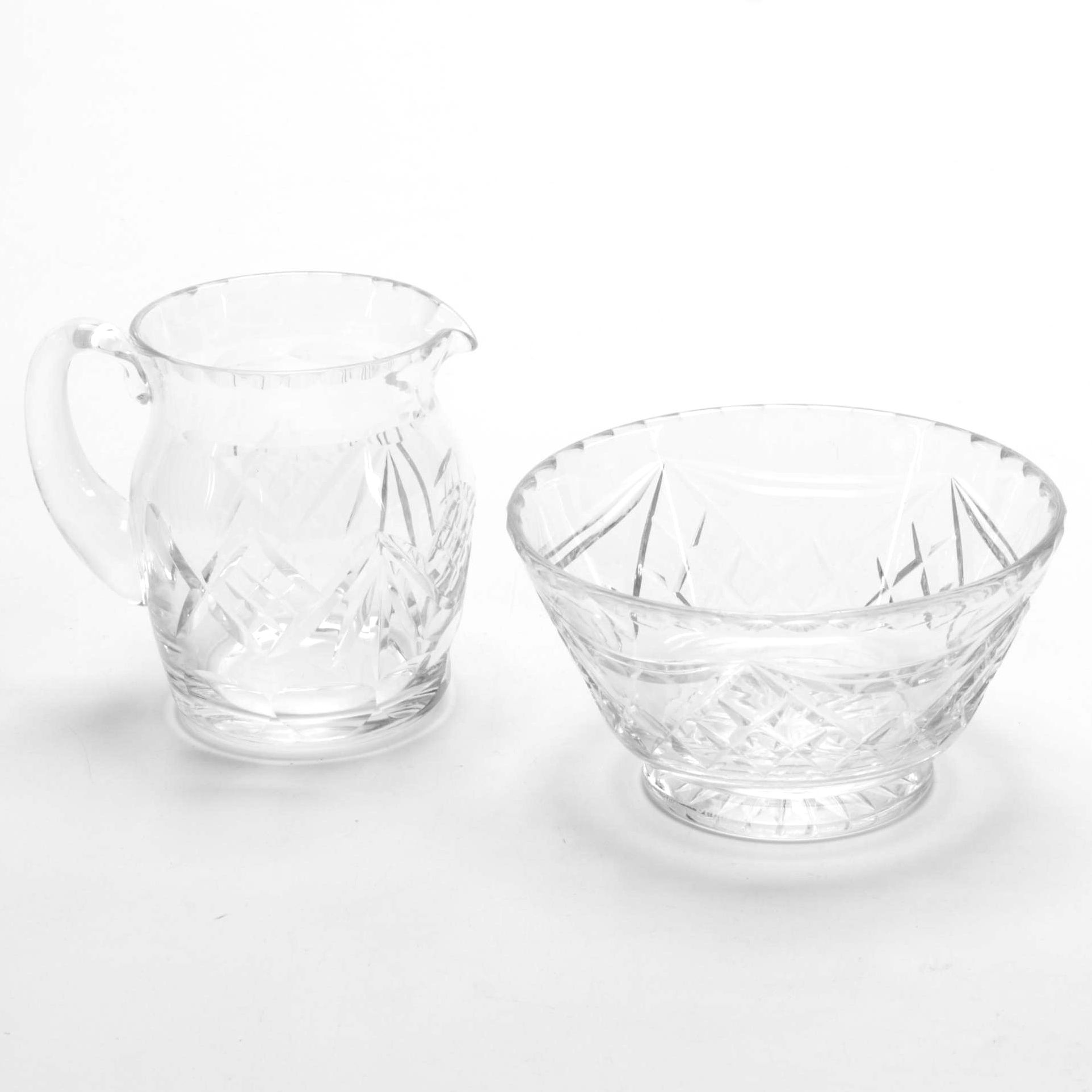 Webb Corbett Crystal Creamer and Sugar Bowl