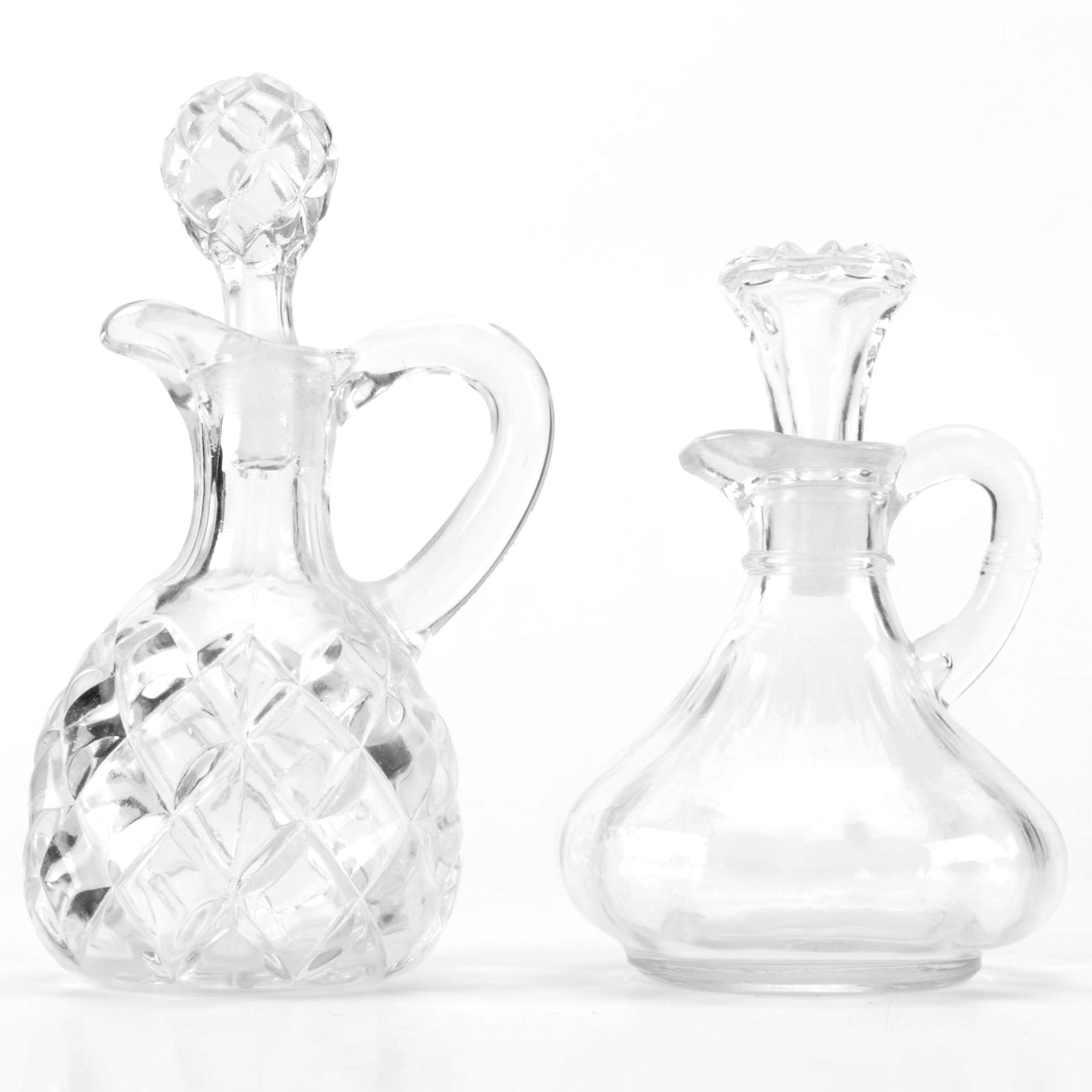 Pair of Pressed Glass Cruets