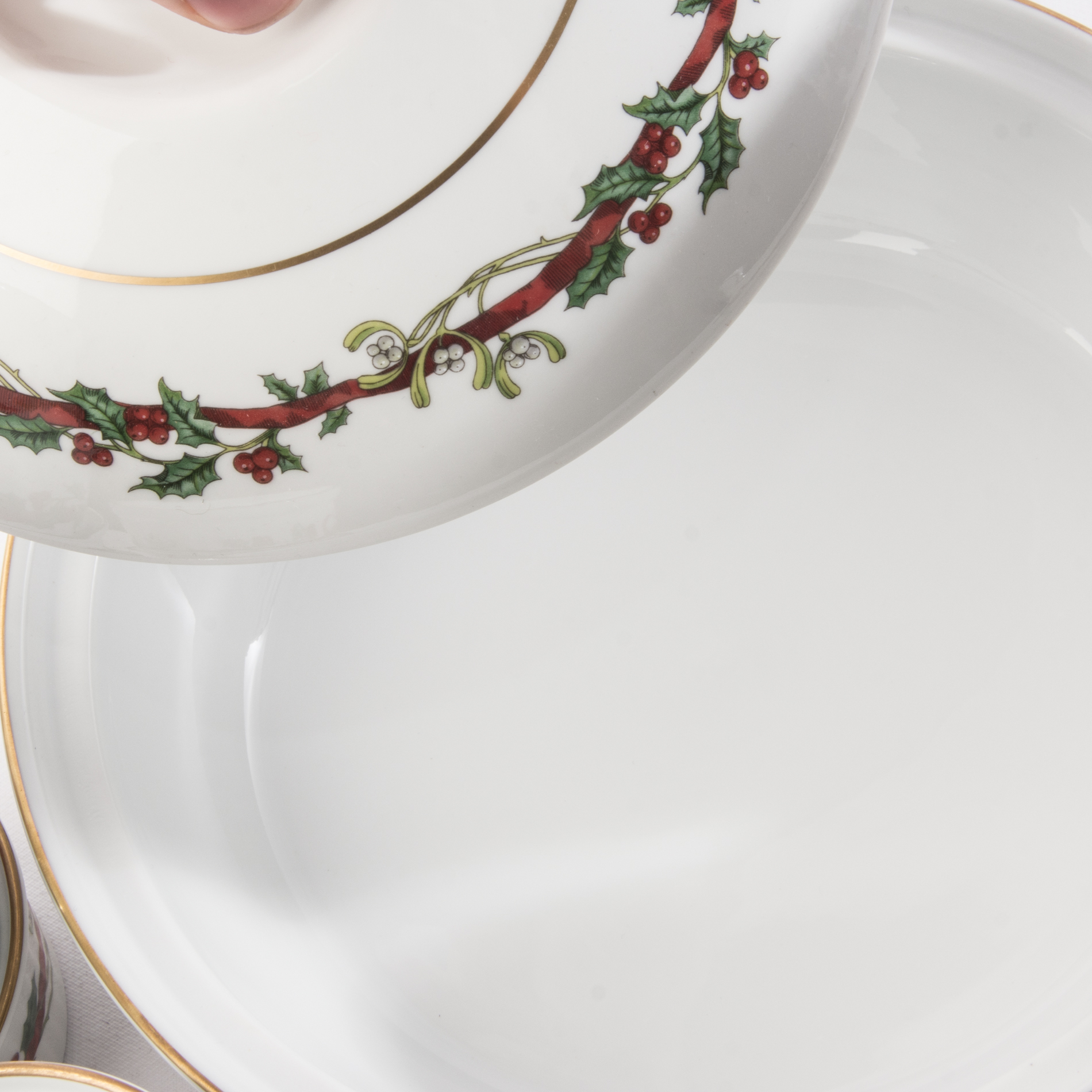 Royal Worcester "Holly Ribbons" Fine Porcelain Oven to Table Ware
