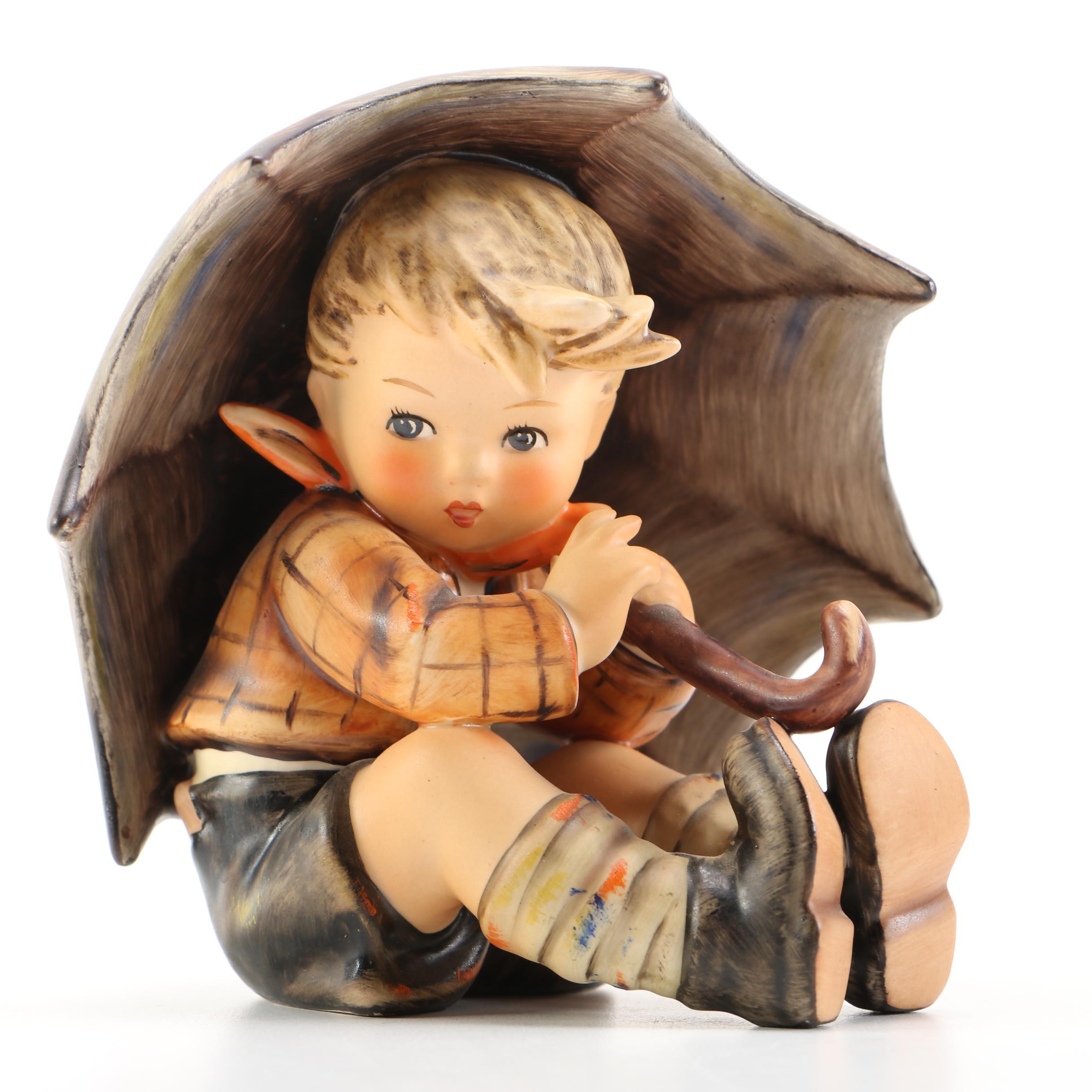 Goebel Hummel "Barnyard Hero", "Umbrella Boy" and "Stormy Weather" Porcelain Figurines