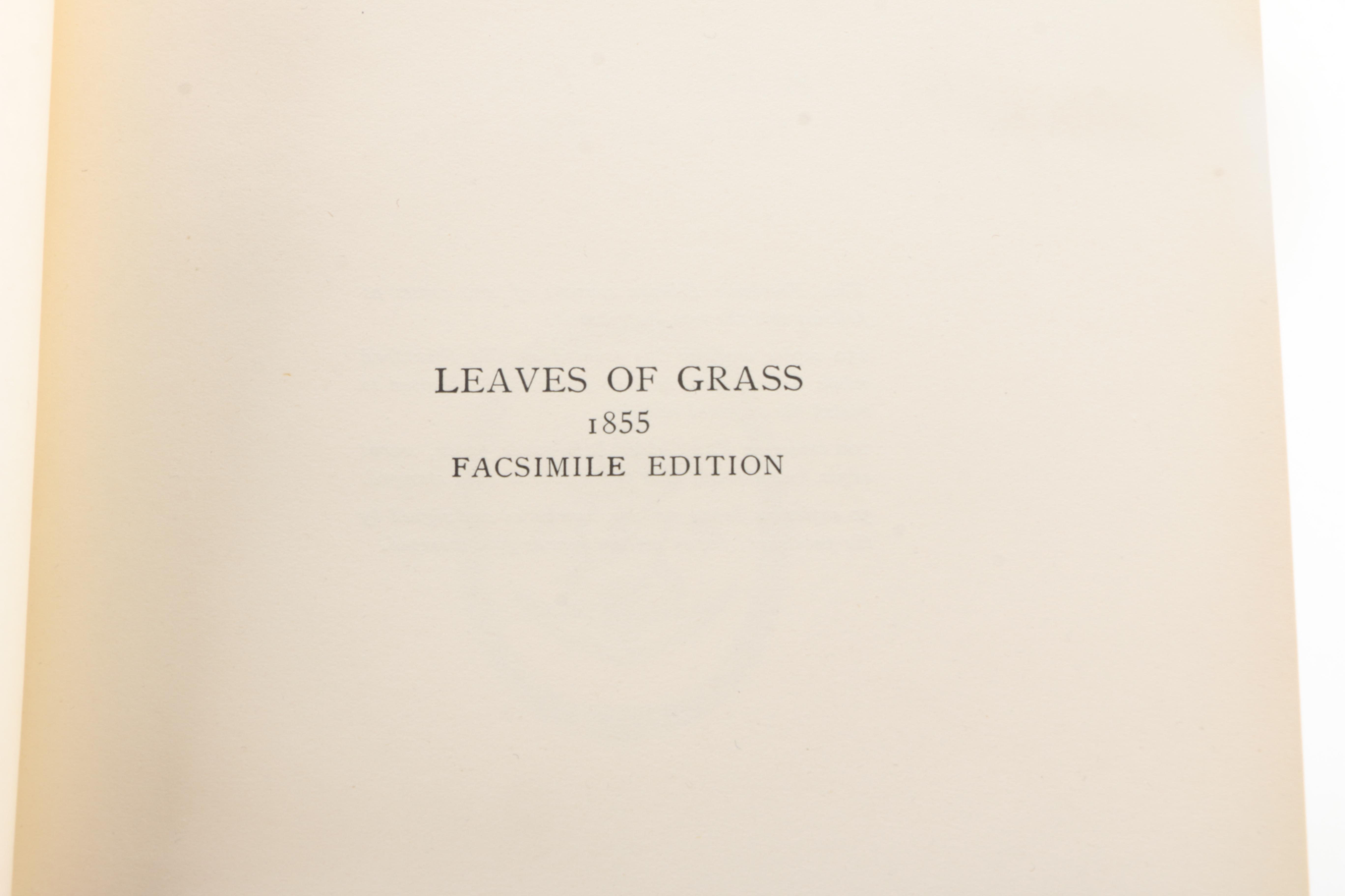 1919 Reprint Edition of "Leaves of Grass" by Walt Whitman