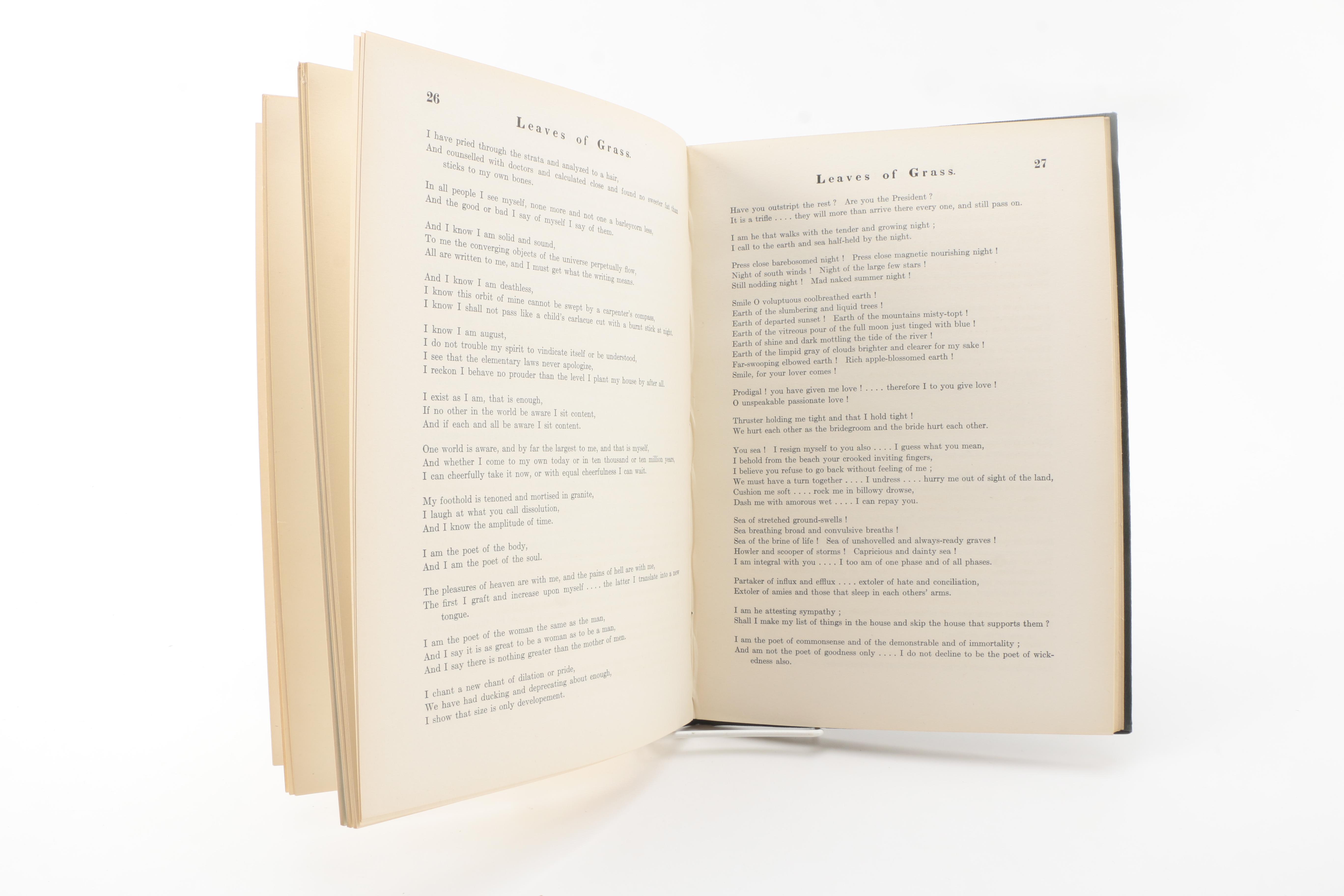 1919 Reprint Edition of "Leaves of Grass" by Walt Whitman