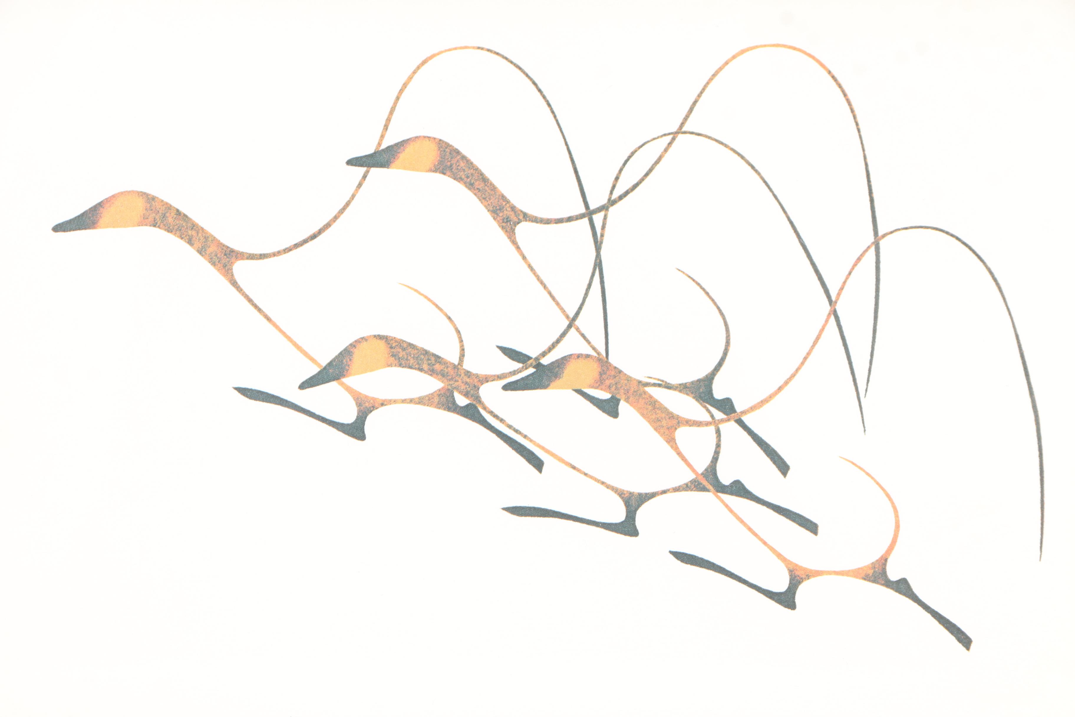 Two Offset Lithographs After Benjamin Chee Chee "Autumn Flight" and "Spring Flight"