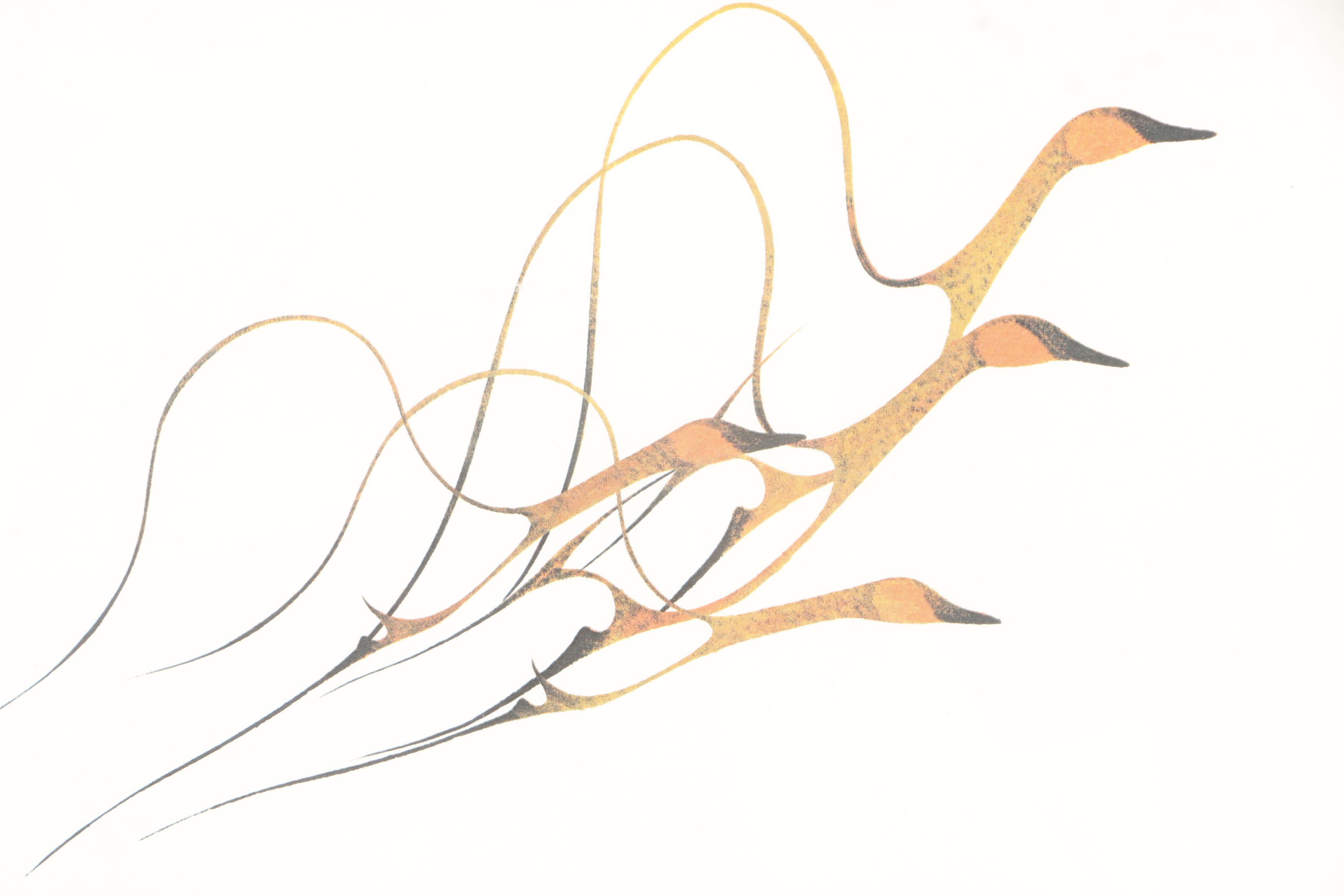 Two Offset Lithographs After Benjamin Chee Chee "Autumn Flight" and "Spring Flight"