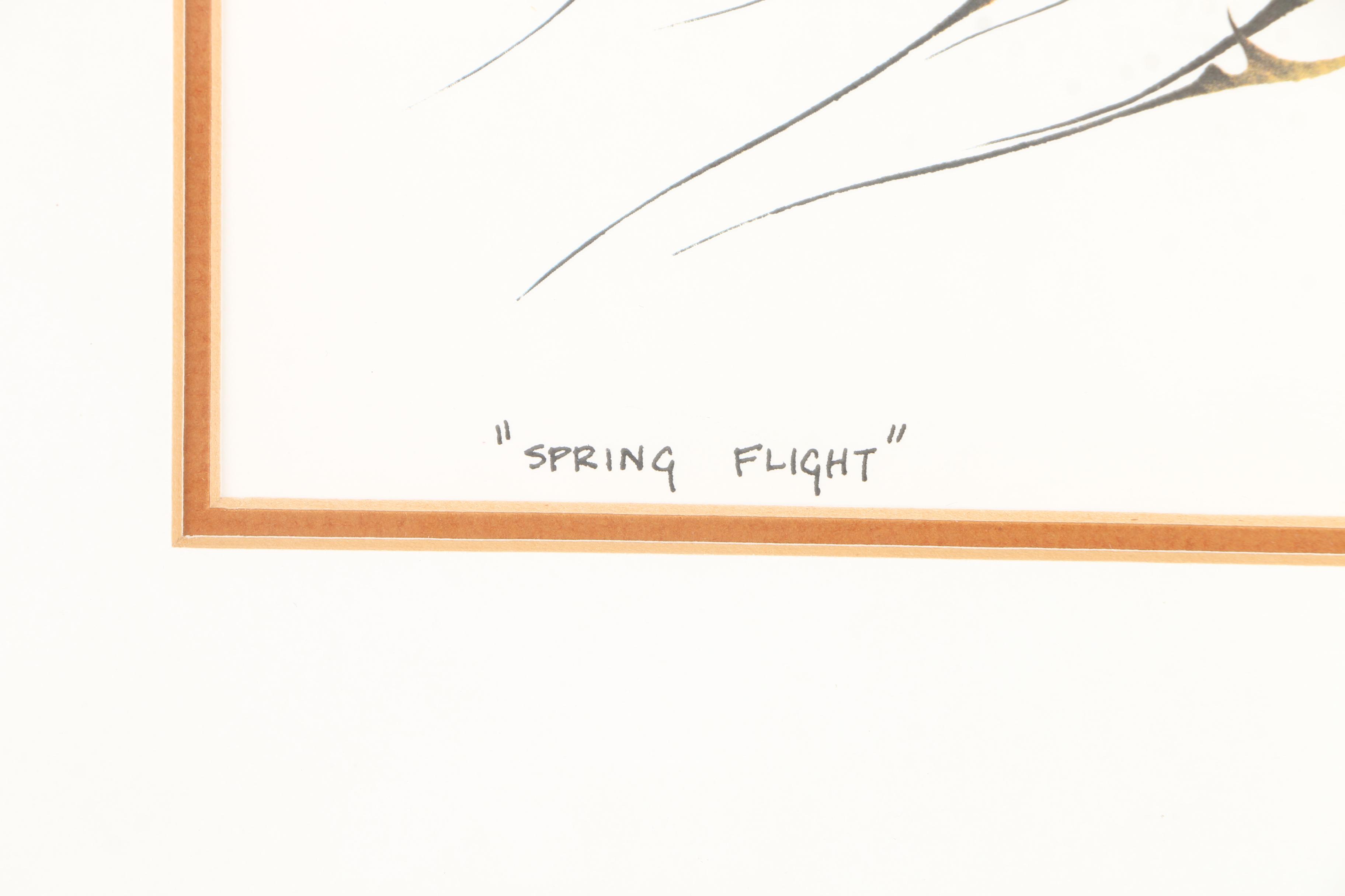 Two Offset Lithographs After Benjamin Chee Chee "Autumn Flight" and "Spring Flight"