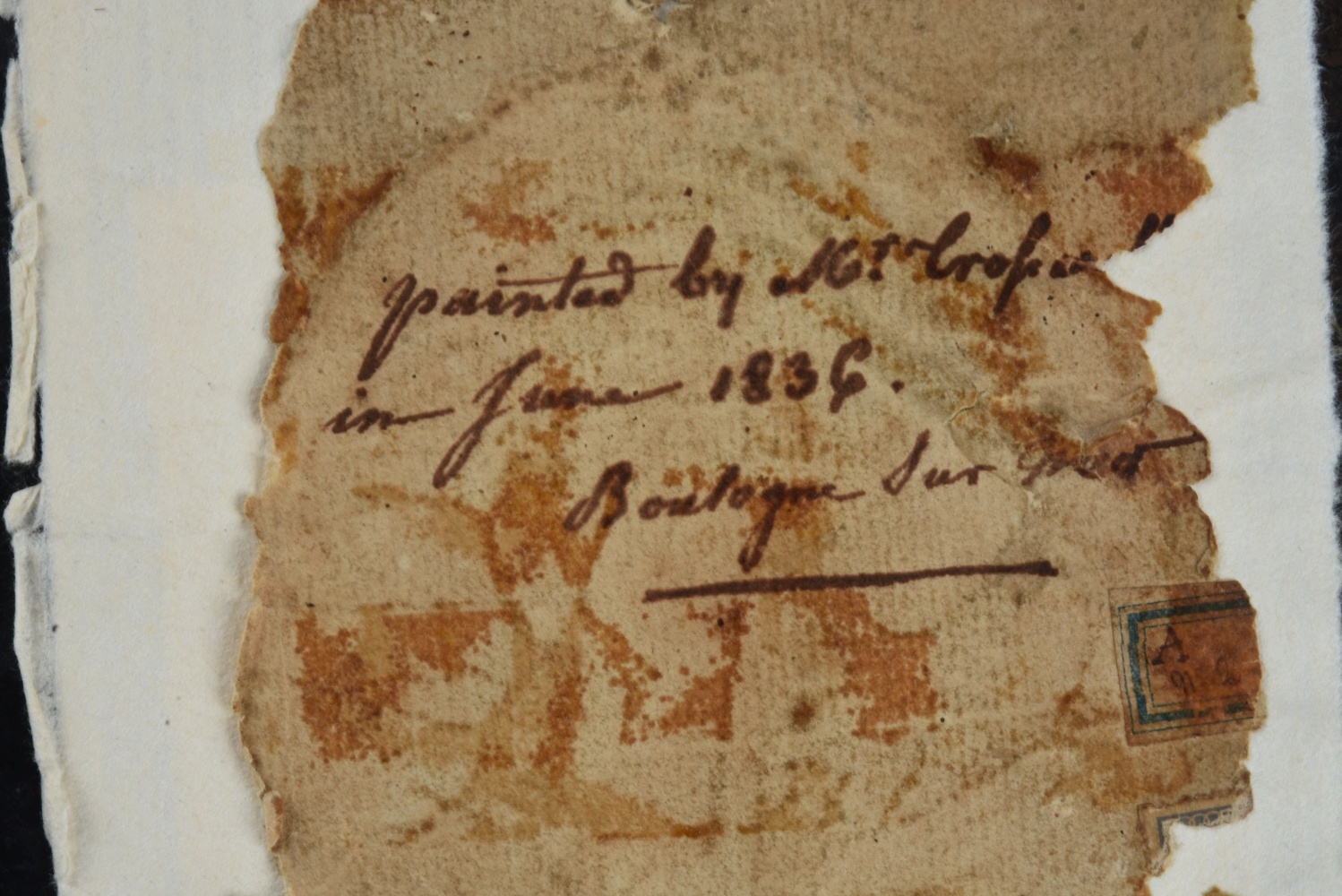 Early 19th-Century Oil Painting on Paper Portrait of a Man