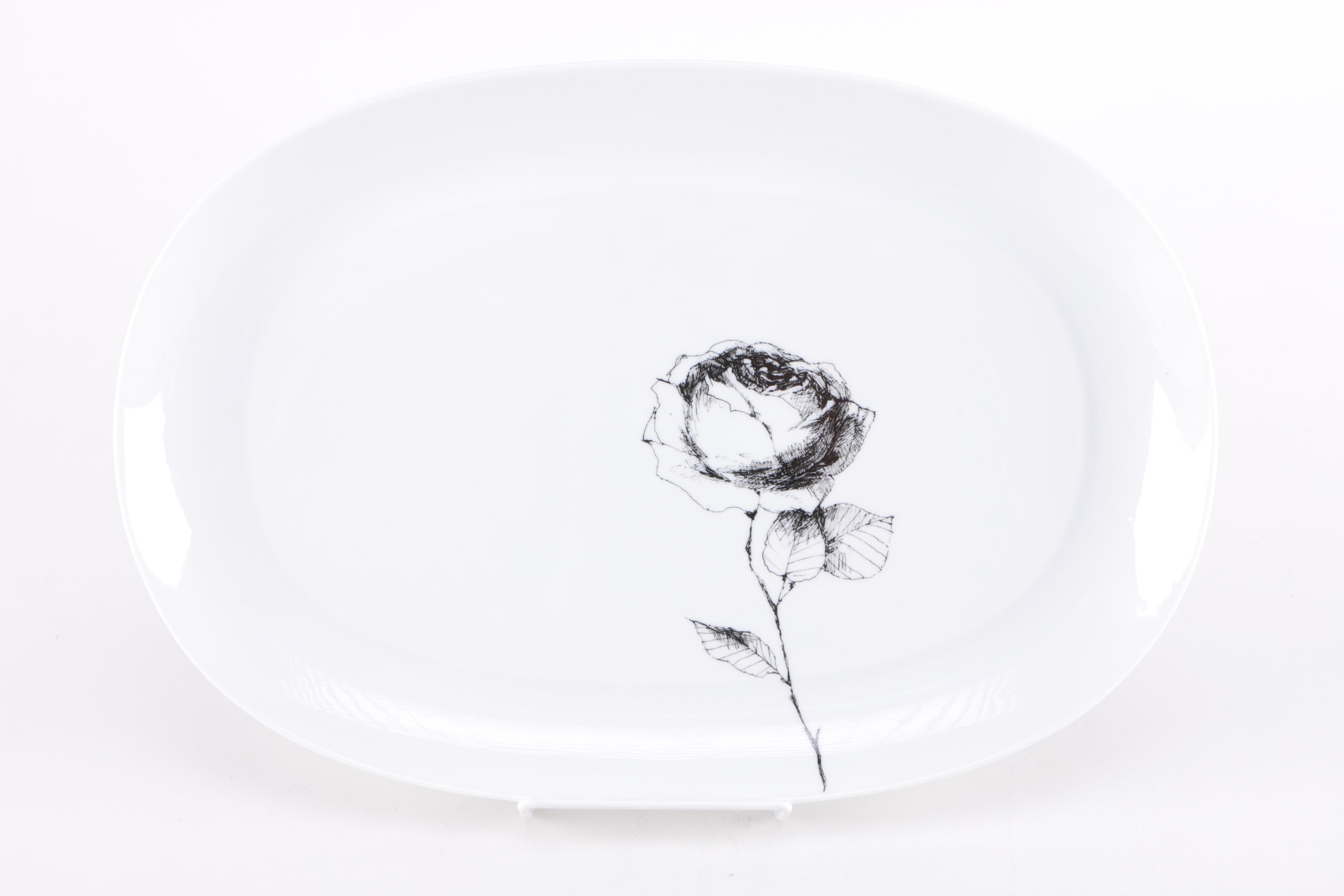 Black and White "Espana Rosa" Ceramics by Block